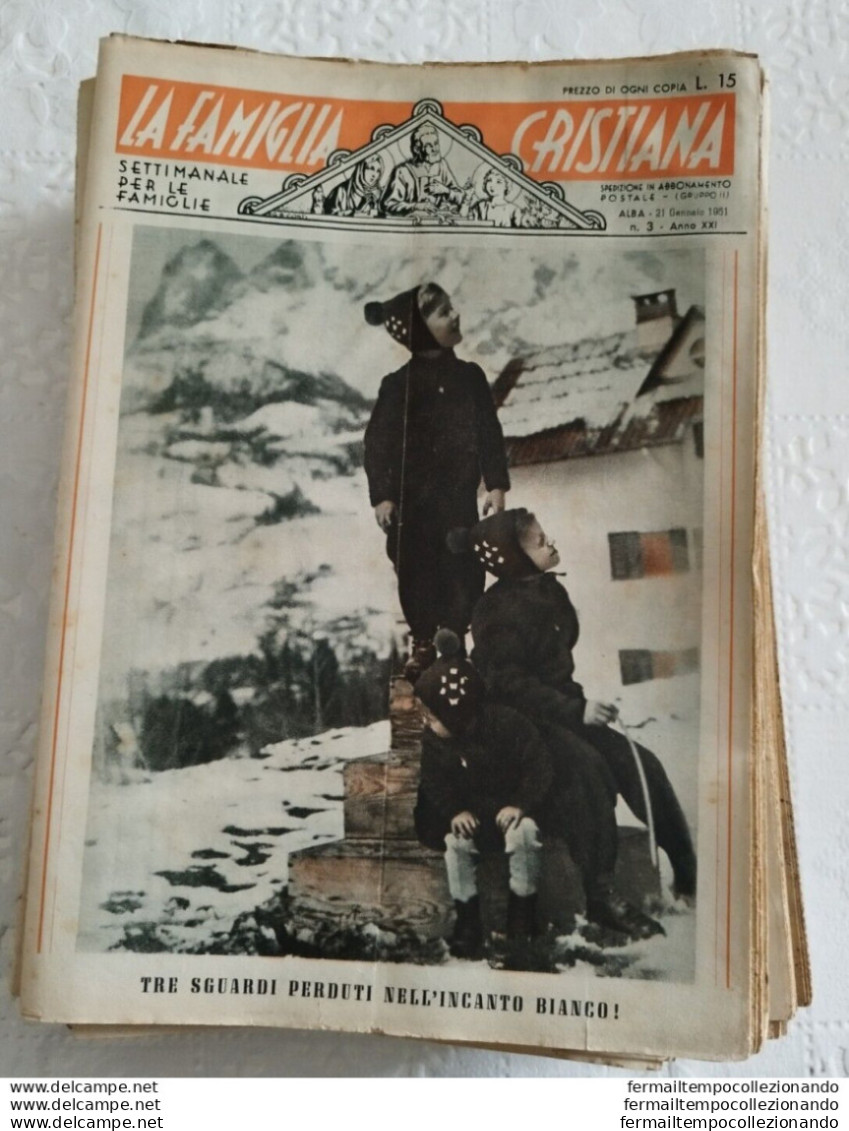 Bm Lotto Di 50 Riviste Famiglia Cristiana Del 1951 - Autres & Non Classés