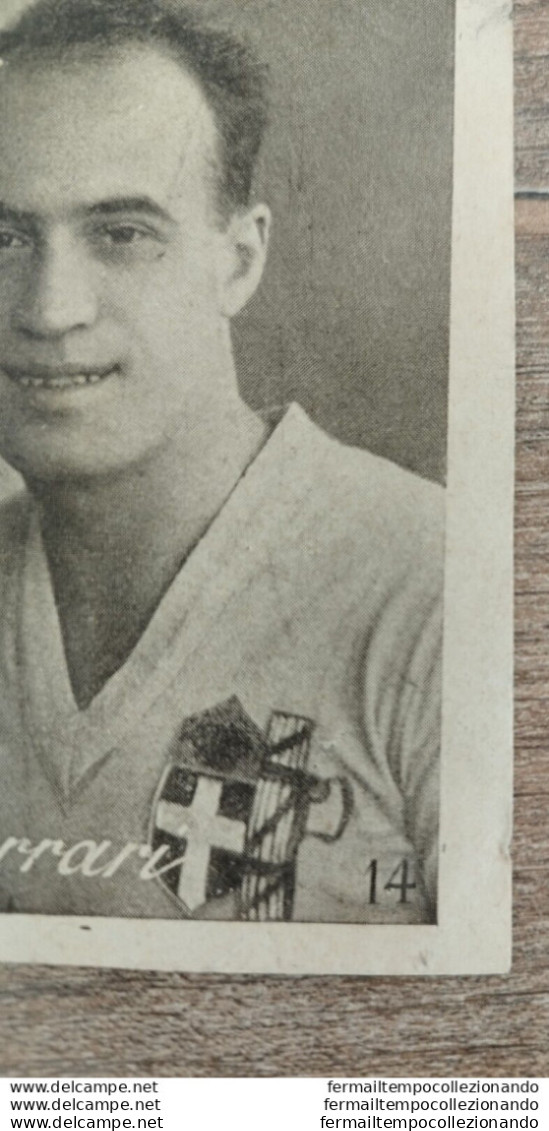 bh8 rara figurina calcio anteguerra ferrari juventus italia 1934 e.vecchi milano