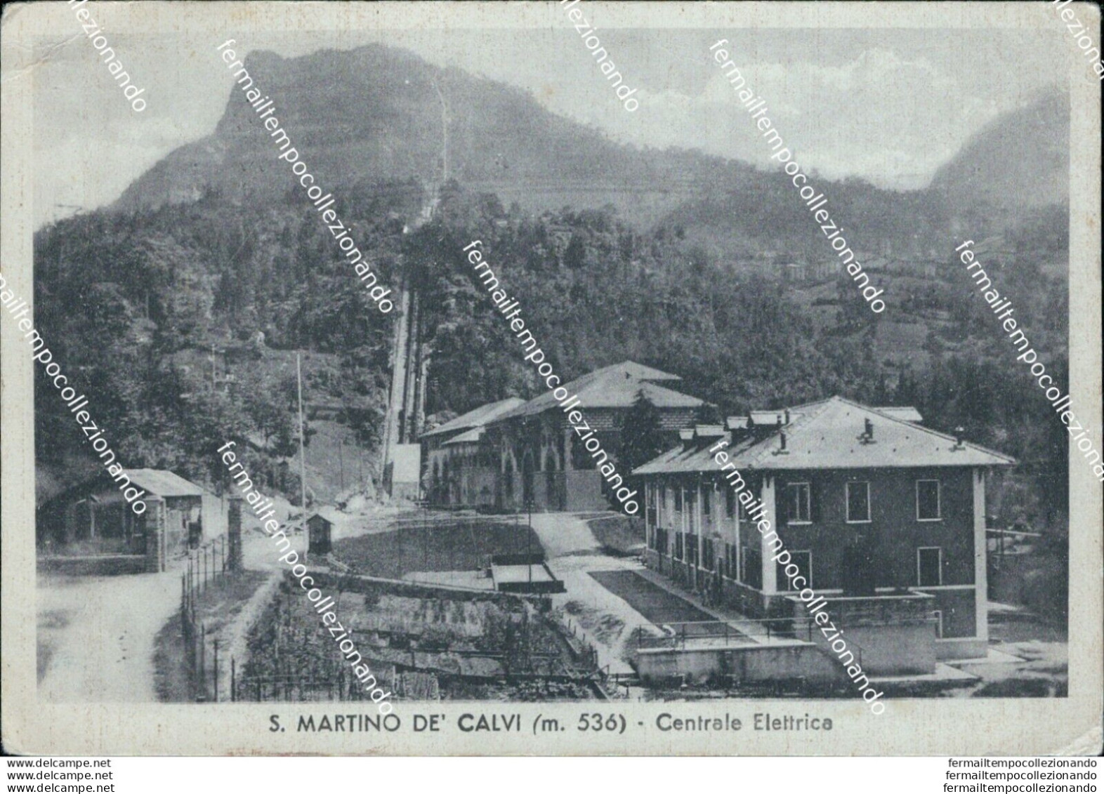 Bu137 Cartolina  S.martino De Calvi Centrale Elettrica Bergamo Lombardia - Bergamo