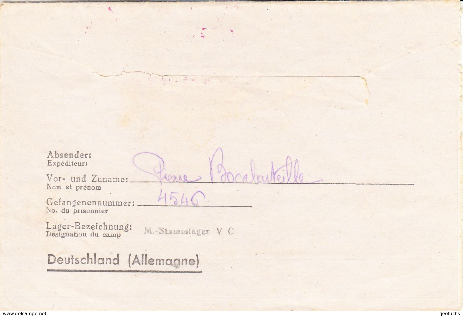 Lettre-enveloppe Allemande De Correspondance De PG, Du Stalag VC Le 30.4.43 (censure 42) Pour AMELIE LES BAINS (PO) - WW II