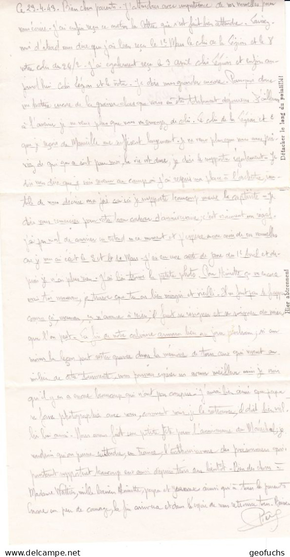 Lettre-enveloppe Allemande De Correspondance De PG, Du Stalag VC Le 30.4.43 (censure 42) Pour AMELIE LES BAINS (PO) - WW II