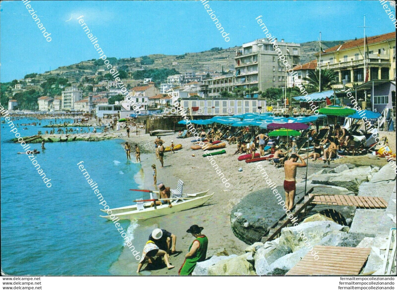 Br381 Cartolina Arma Di Taggia La Spiaggia Provincia Di Imperia Liguria - Imperia