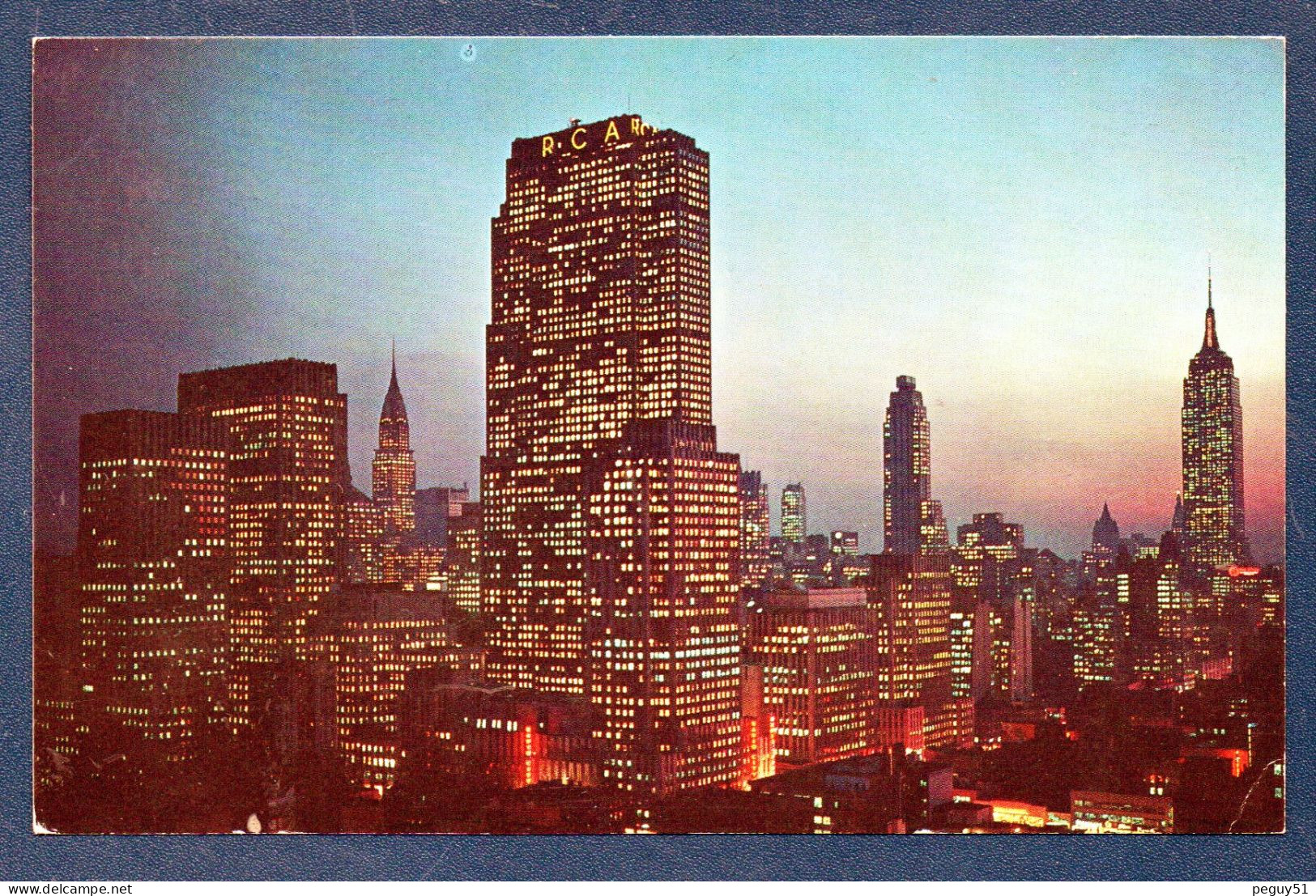 New-York City. Manhattan. RCA Building, Chrysler Building And Empire State Building By Night. 1966 - Manhattan