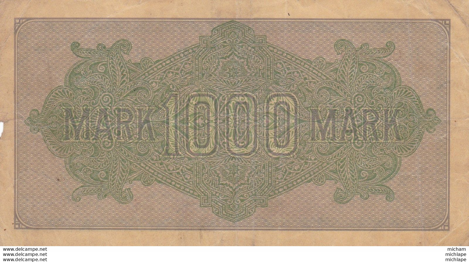 1000 Mark - Allemagne  -   Reichsbanknote - 1923  - N 052961 - Sin Clasificación