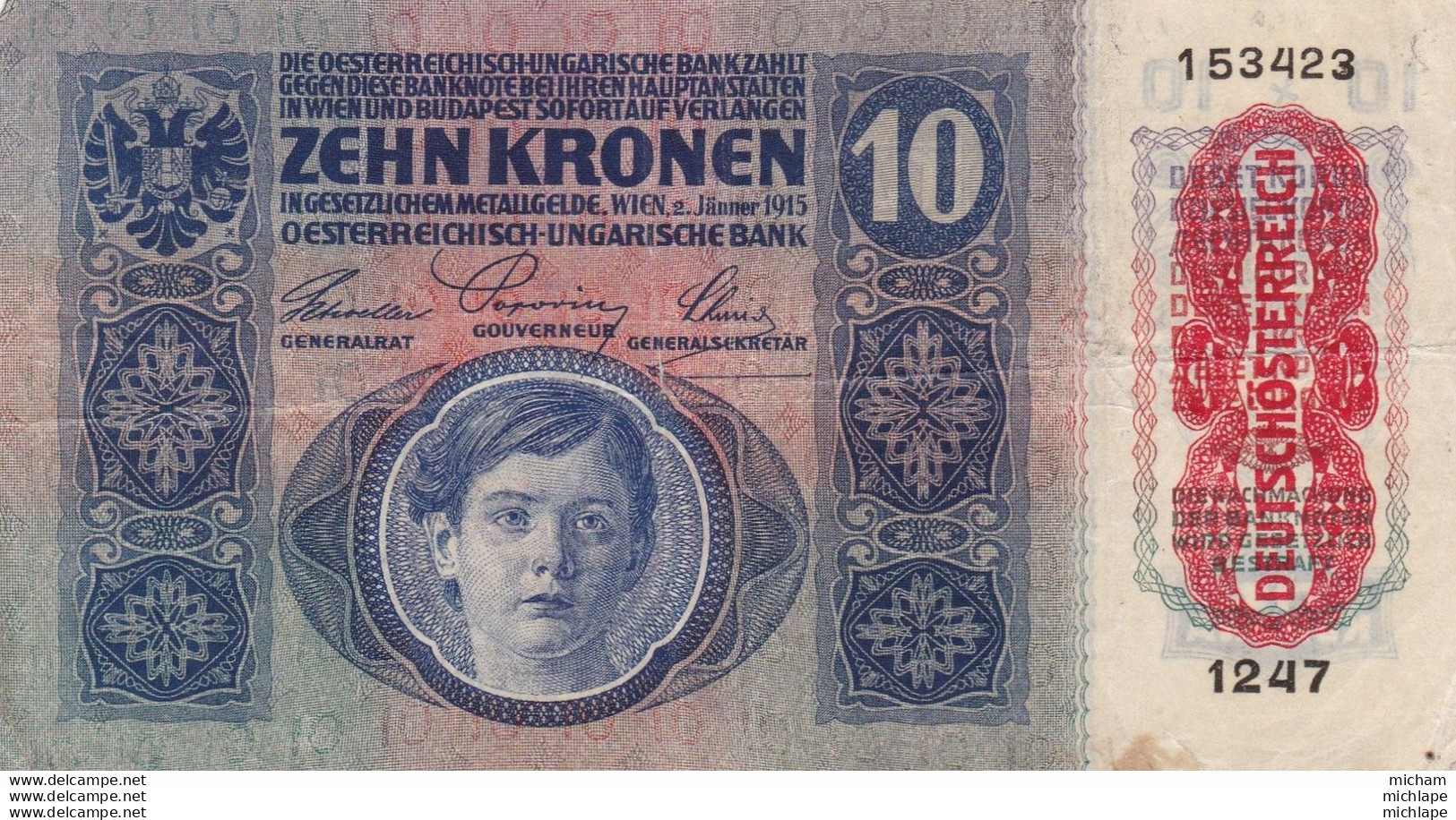 10 Zehn Kronen - Autriche -  1915   -   153423 - 1247 - Austria