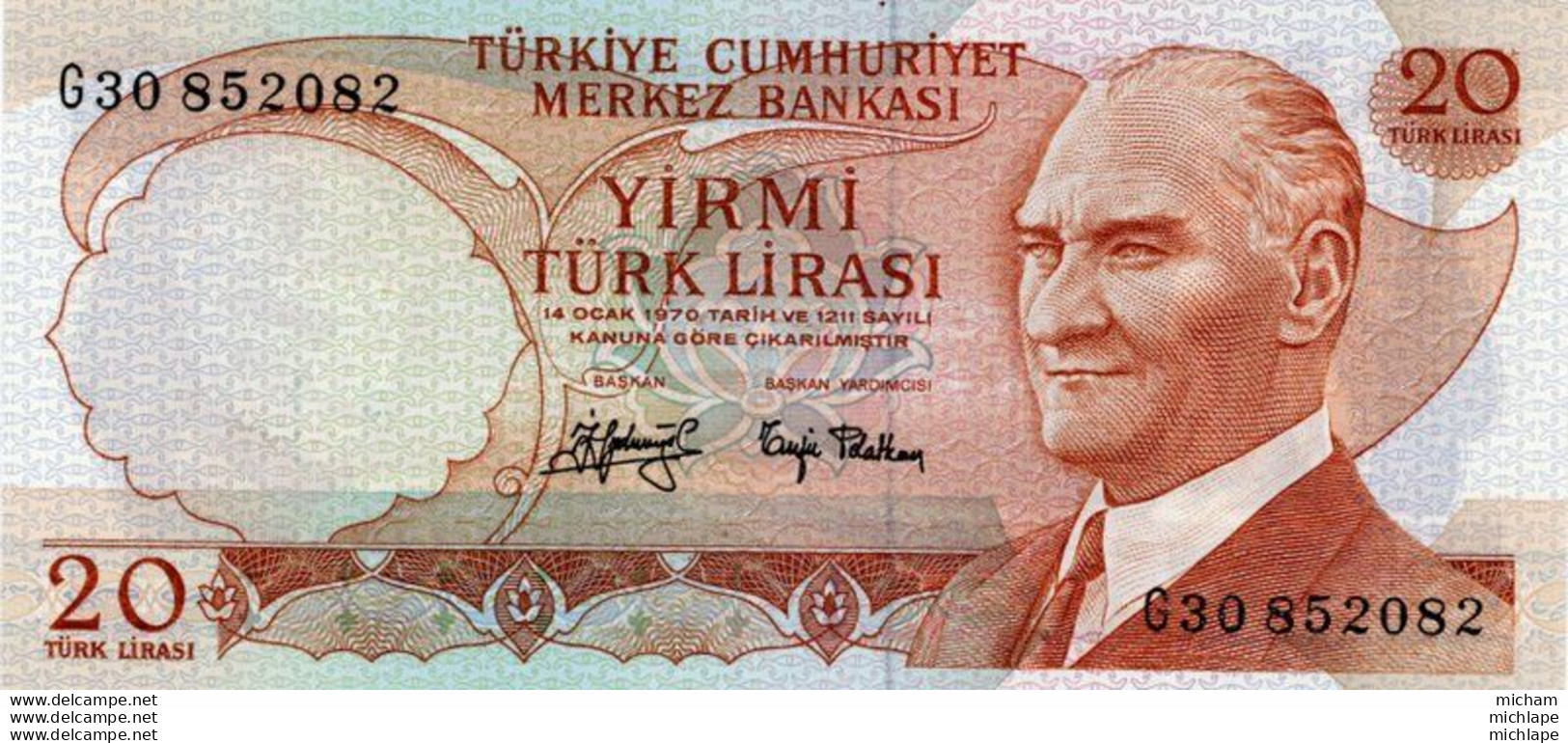 BILLET - TURQUIE - 20 Turk Lirasi 1966  Comme  Neuf - Türkei