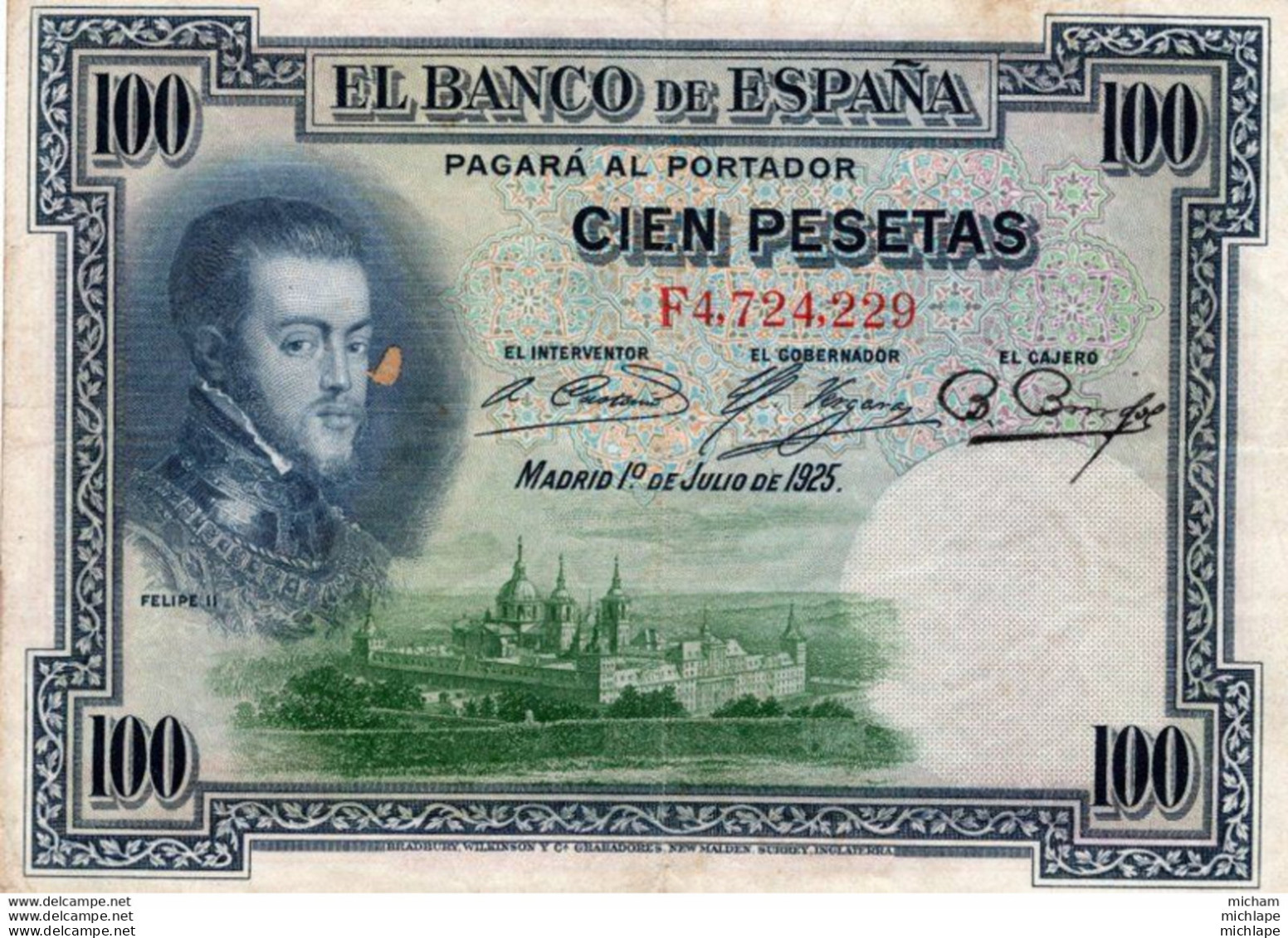 BILLET - ESPAGNE - 100 Pesetas  1925 - 100 Pesetas