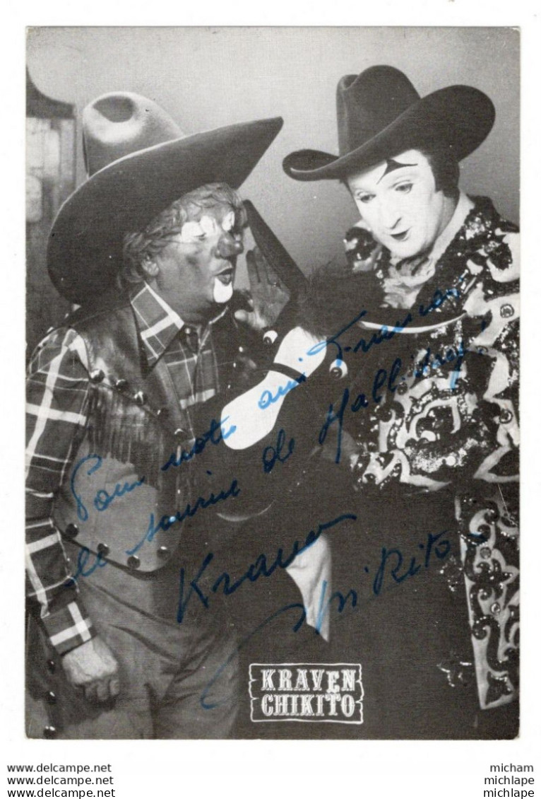 N°1359   PHOTO 10X15 AUTOGRAPHE DEDICACE DE CRAVEN ET CHIKITO PARFAIT ETAT - Other & Unclassified