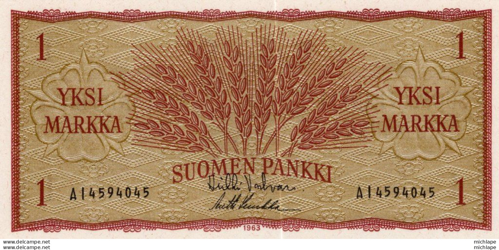 Finlande Billet 1 Markka 1963 Neuf - Finlandia