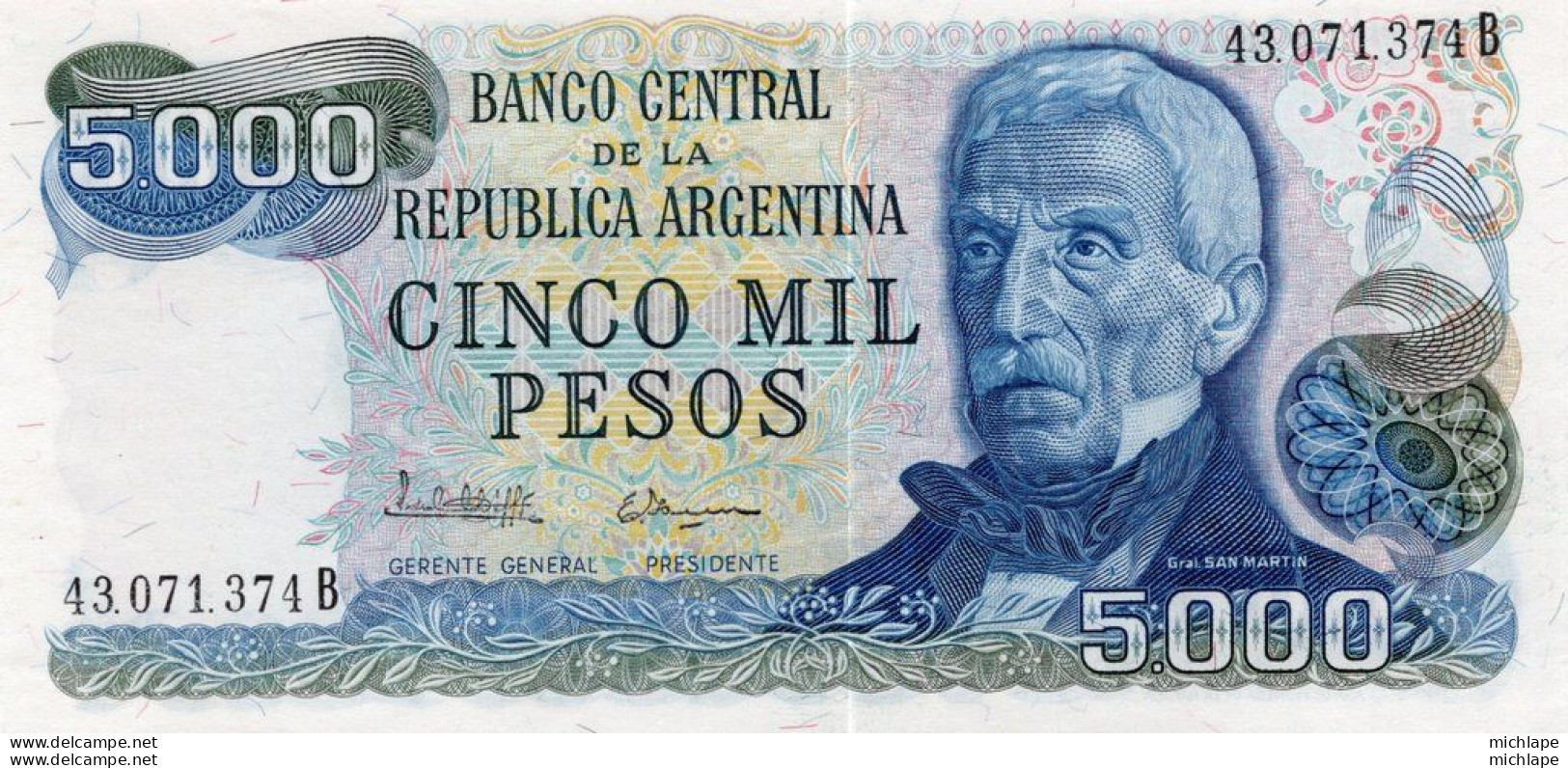 BILLET ARGENTINA NOTE 5000 PESOS (1977) NEUF - Argentina