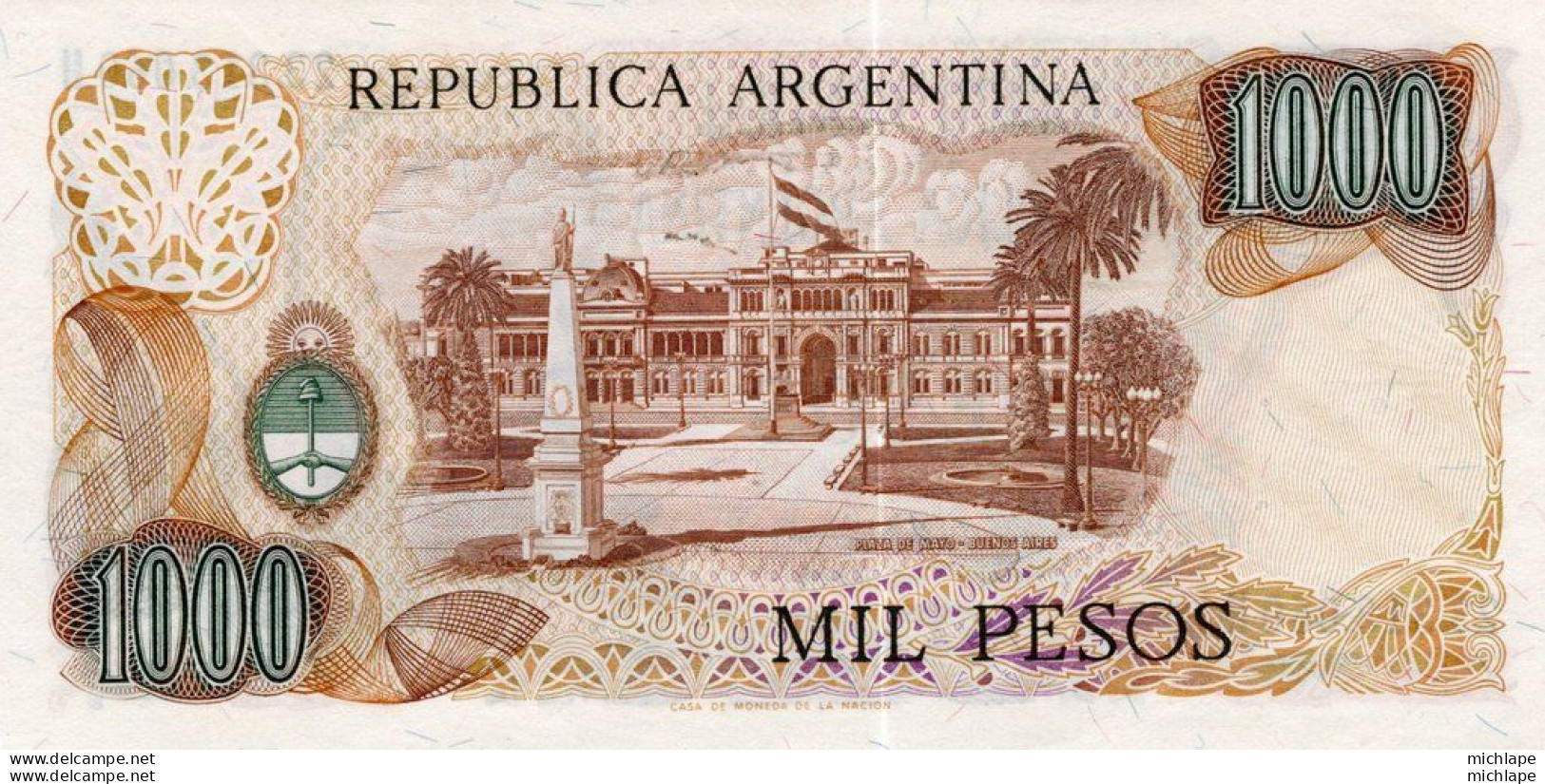 BILLET ARGENTINA NOTE 1000 PESOS (1977) NEUF - Argentine
