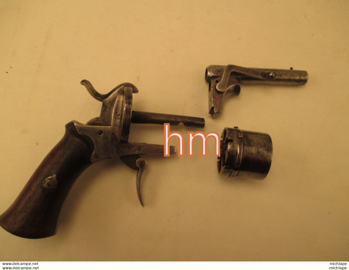 Revolver A Système 7 Mm A Broche Type Galand Poinçon E L G Et M étoilé Voir Les Photos - Armes Neutralisées