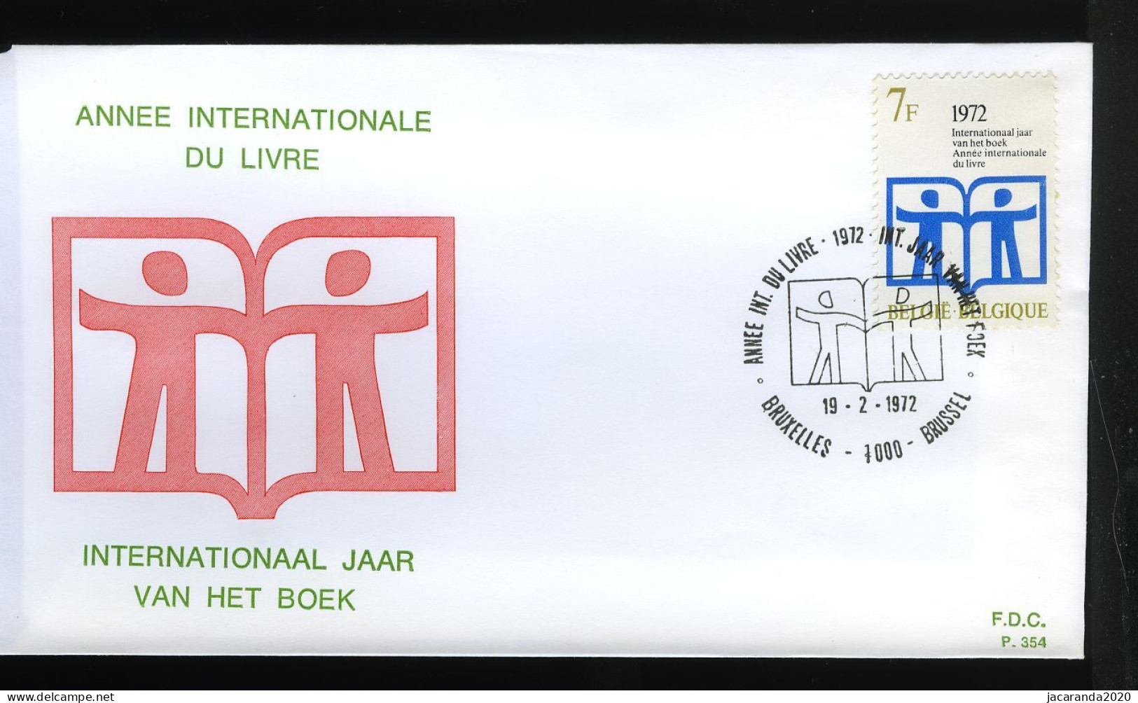 1618 - FDC - Jaar Van Het Boek - Stempel: Bruxelles-Brussel - 1971-1980
