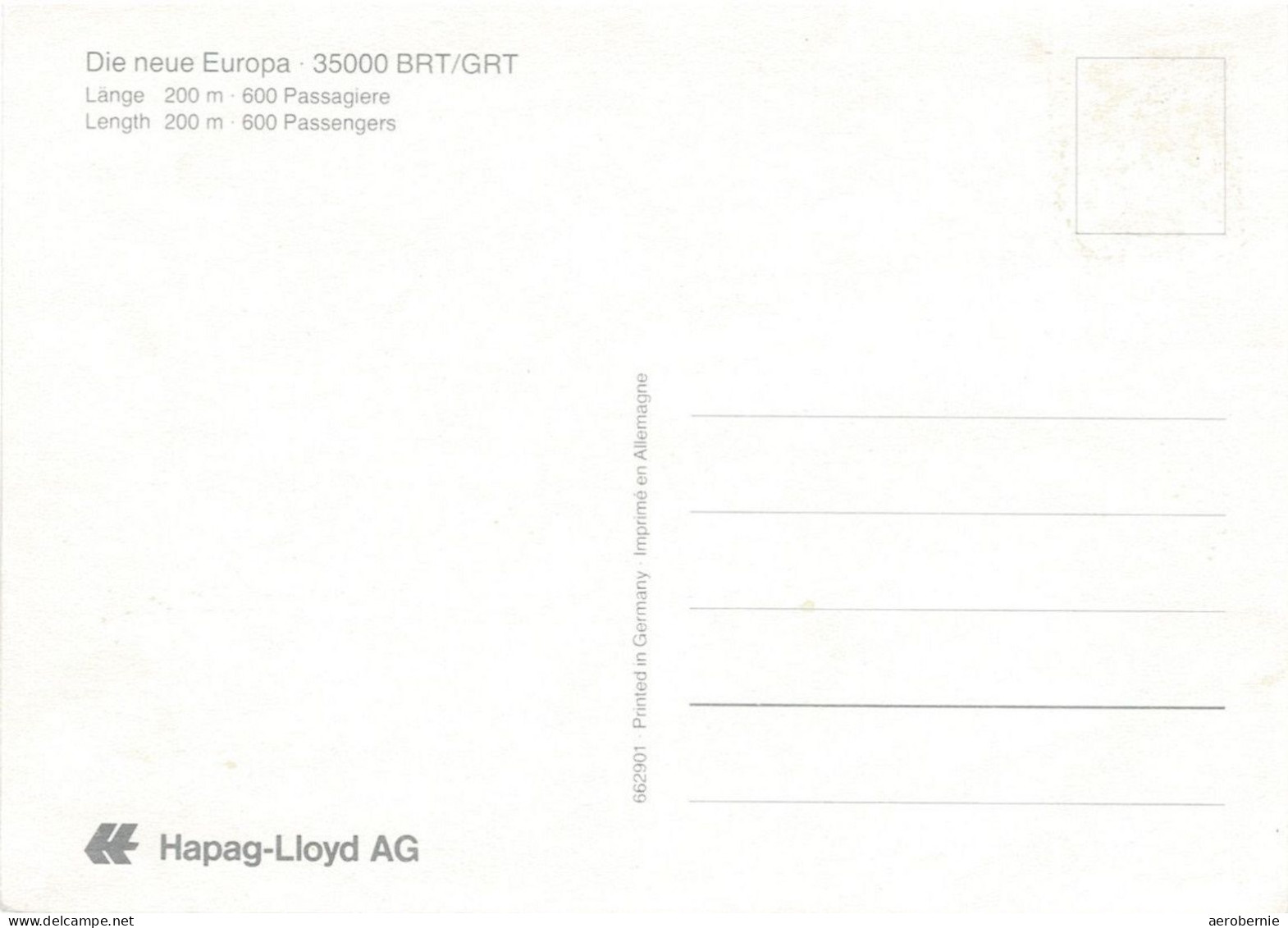 MS EUROPA - Hapag Lloyd AG (1981) - Paquebots