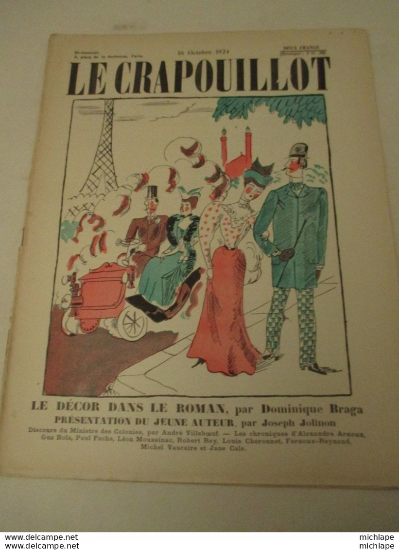 WWI Rare Journal Le Crapouillot (né  dans Les Tranchées ) Format 25 Cm  X 33 Cm  - 16 Octobre  1924   Bon état - French