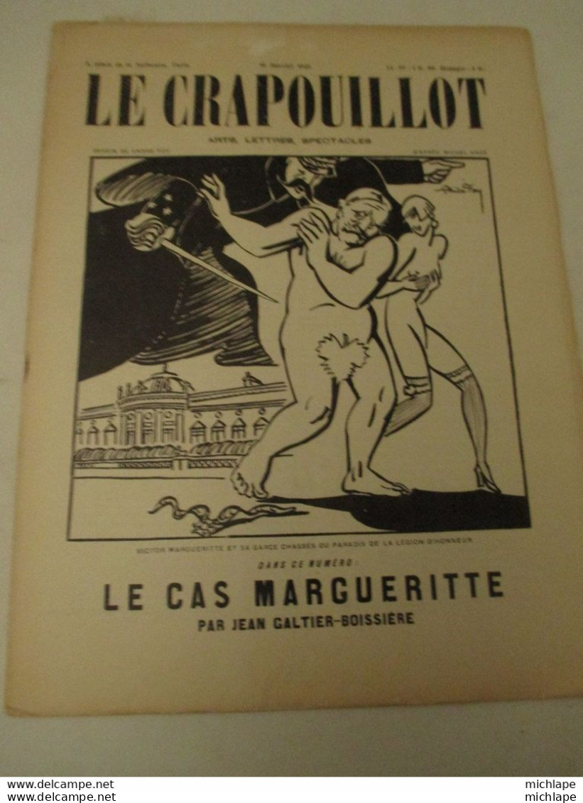 WWI Rare Journal Le Crapouillot (né  dans Les Tranchées ) Format 25 Cm  X 33 Cm  - 16    Janvier   1923  Bon état - Français