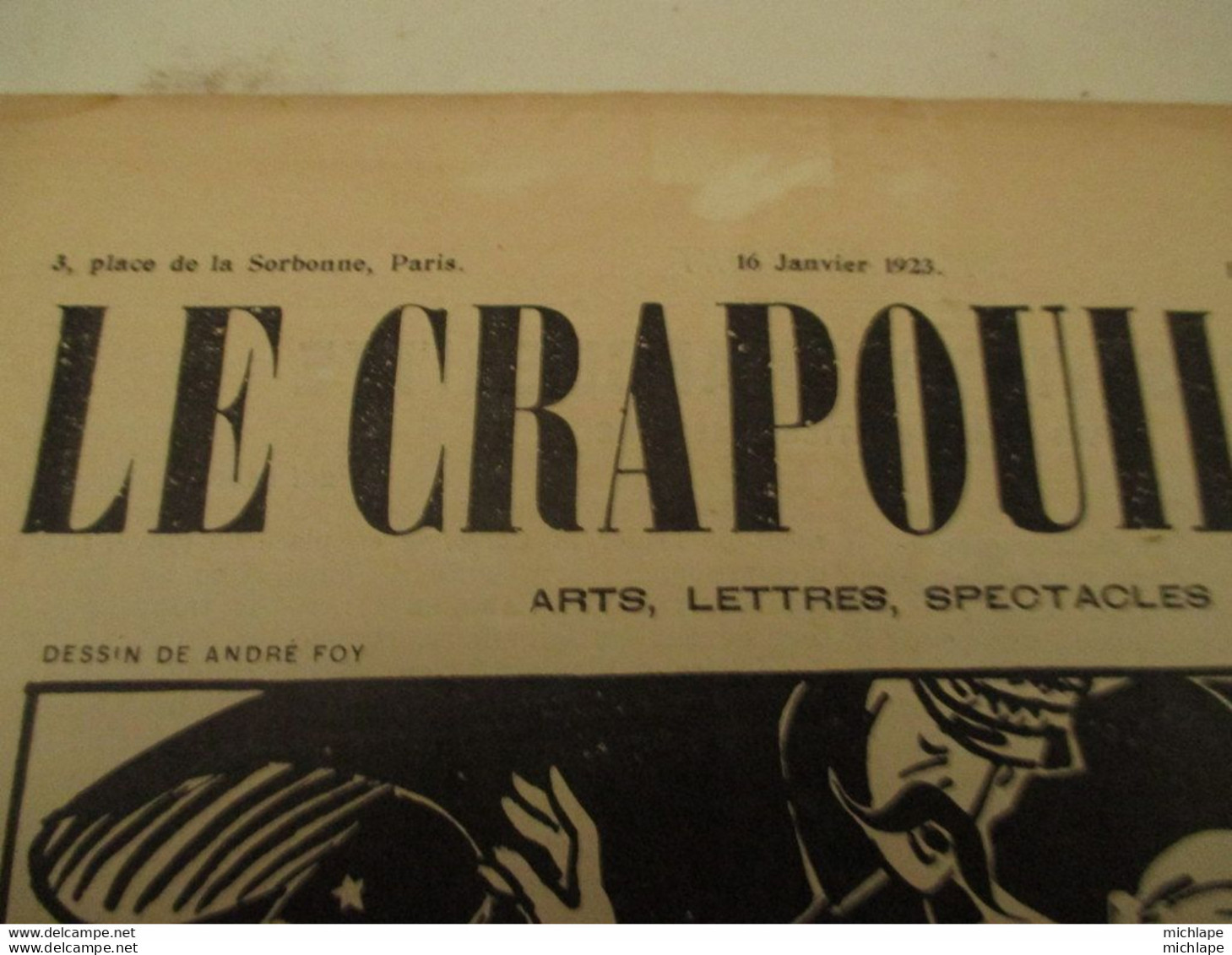WWI Rare Journal Le Crapouillot (né  dans Les Tranchées ) Format 25 Cm  X 33 Cm  - 16    Janvier   1923  Bon état - French