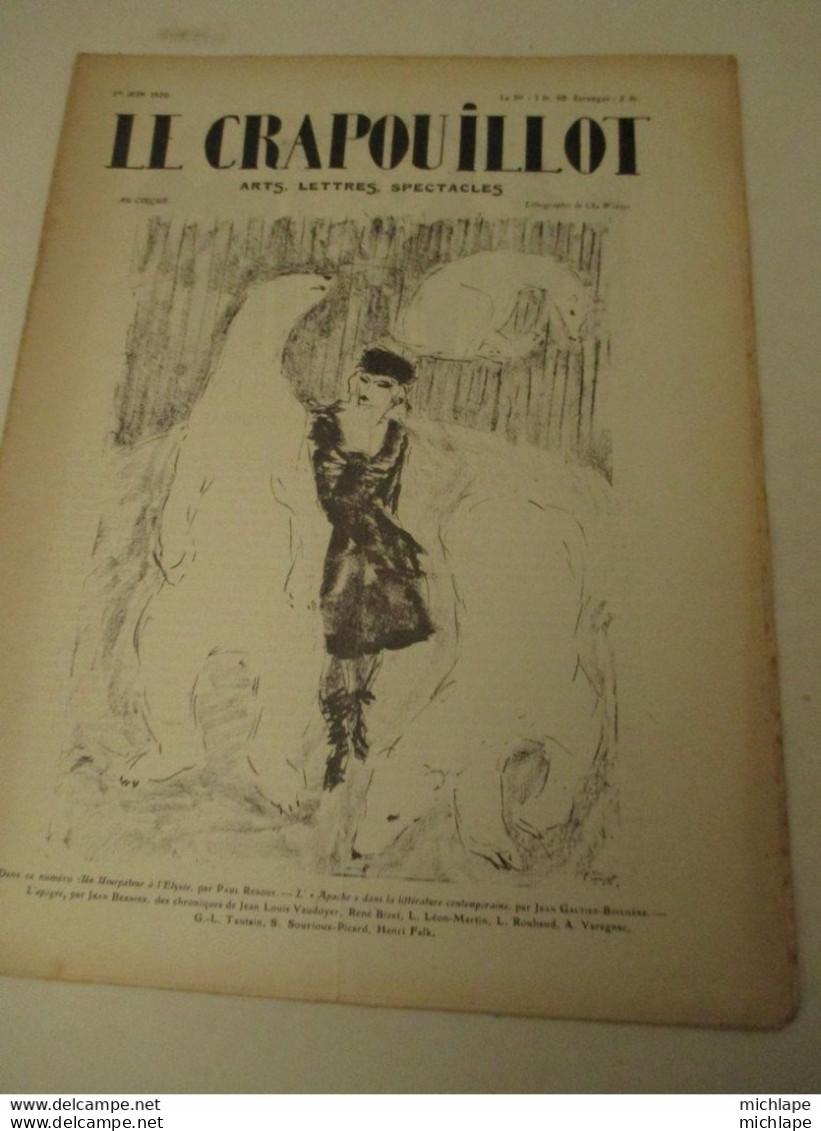 WWI Rare Journal Le Crapouillot (né  dans Les Tranchées ) Format 25 Cm  X 33 Cm  - 1 Er Juin  1920    Bon état - Français