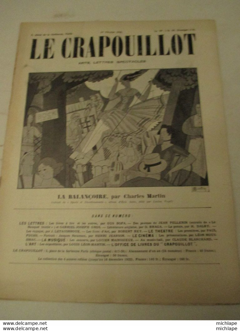 WWI Rare Journal Le Crapouillot (né  dans Les Tranchées ) Format 25 Cm  X 33 Cm  - 1 Er  Fevrier   1923  Bon état - Francese