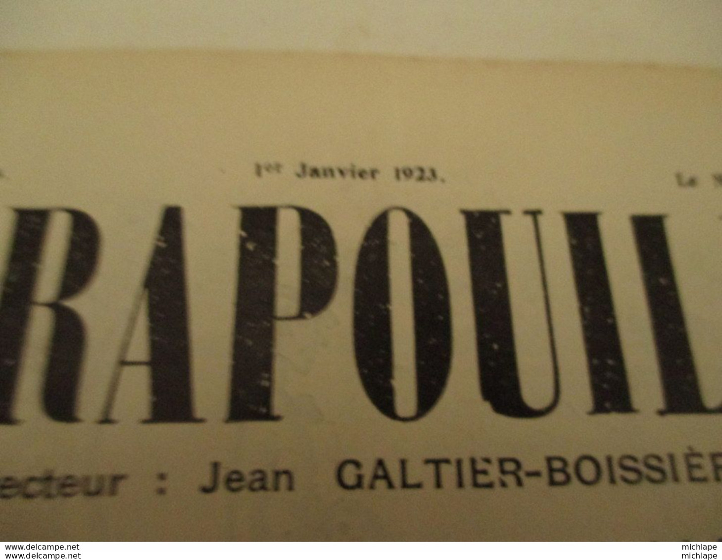 WWI Rare Journal Le Crapouillot (né  dans Les Tranchées ) Format 25 Cm  X 33 Cm  - 1 Er Janvier1923  Bon état - Français