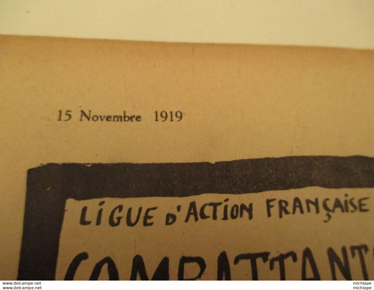 WWI Rare Journal Le Crapouillot (né  dans Les Tranchées ) Format 25 Cm X 33 Cm -   -15 Novembre1919 - très Bon état - French
