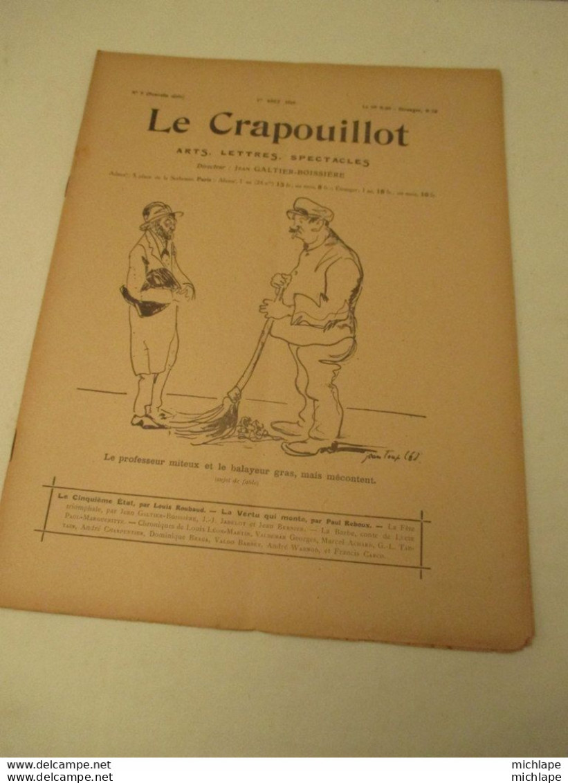 WWI Rare Journal Le Crapouillot (né  dans Les Tranchées ) Format 25 Cm X 33 Cm - N°9 -1er Aout 1919 - très Bon état - Frans