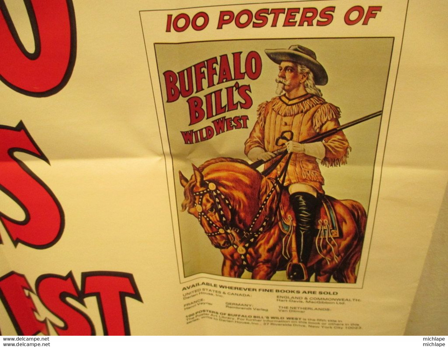 affiche ,poster  originale de 1976  pliée de buffalo bills  116 cm sur 65 cm parfait état