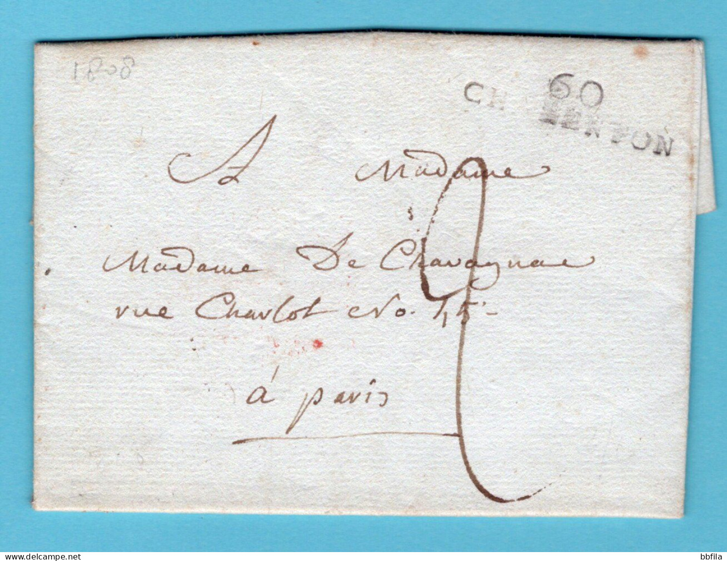 FRANCE Entire 1808 Chaventon 60 To Paris - 1801-1848: Précurseurs XIX