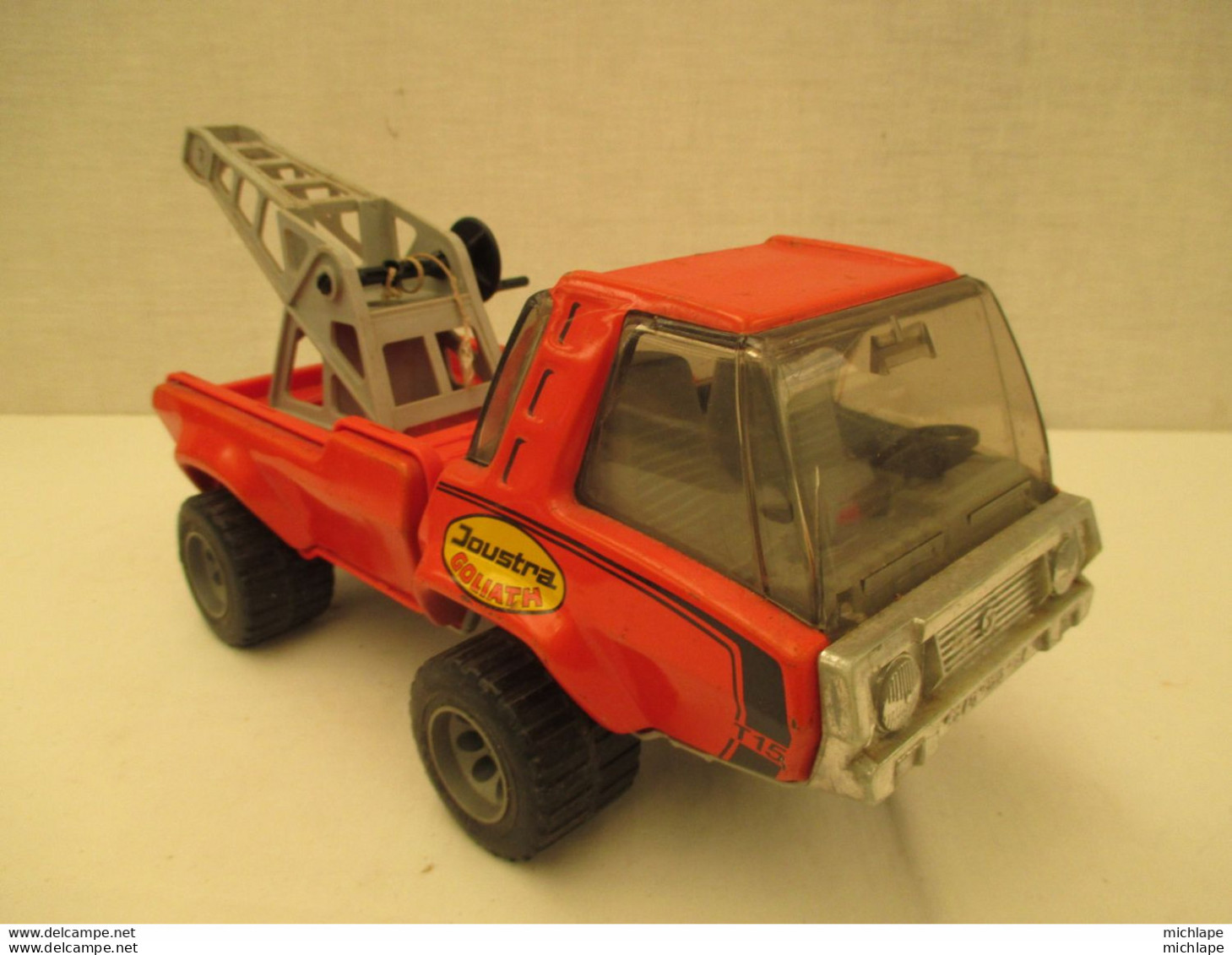 Camion Grue Miniature En Tole Et Plastique - JOUSTRA - Goliath - Roule - 28 Cm Sur 11 Cm - 700 Gr - Sonstige & Ohne Zuordnung