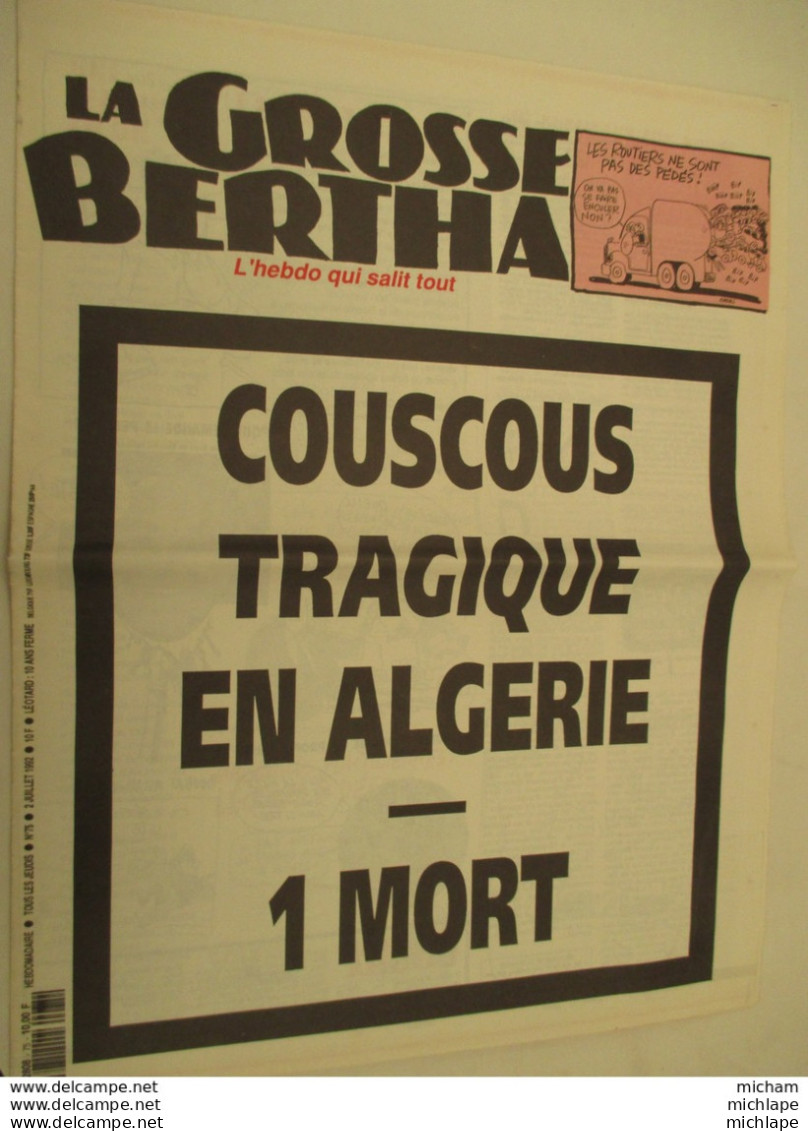 La Grosse Bertha  N° 75 Journal Satyrique  12 Pages - 1950 à Nos Jours