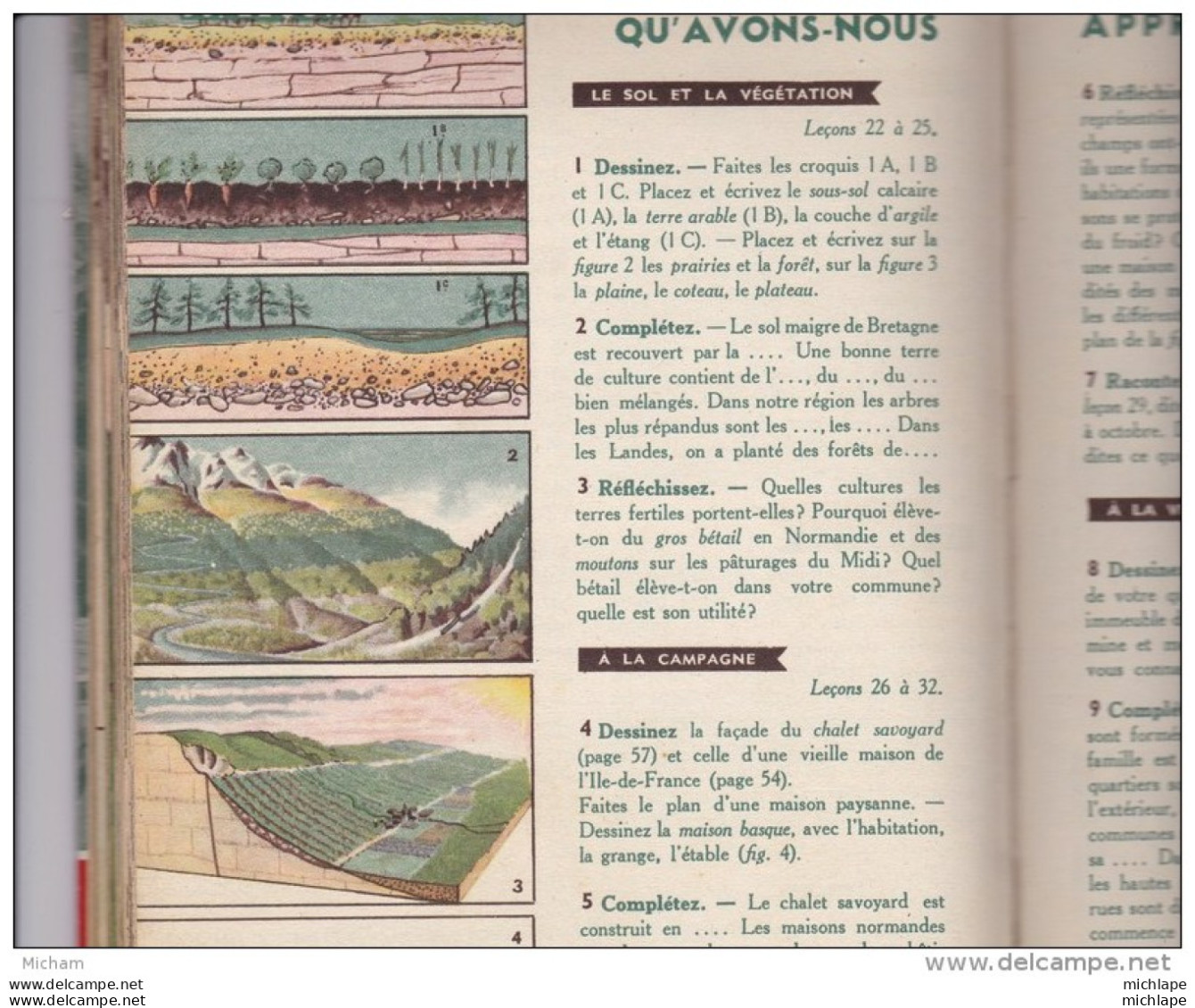 GEOGRAPHIE   COURS  ELEMENTAIRE  EDIT.HACHETTE1950????     FORMAT 17 X 23  126PAGES - 6-12 Years Old