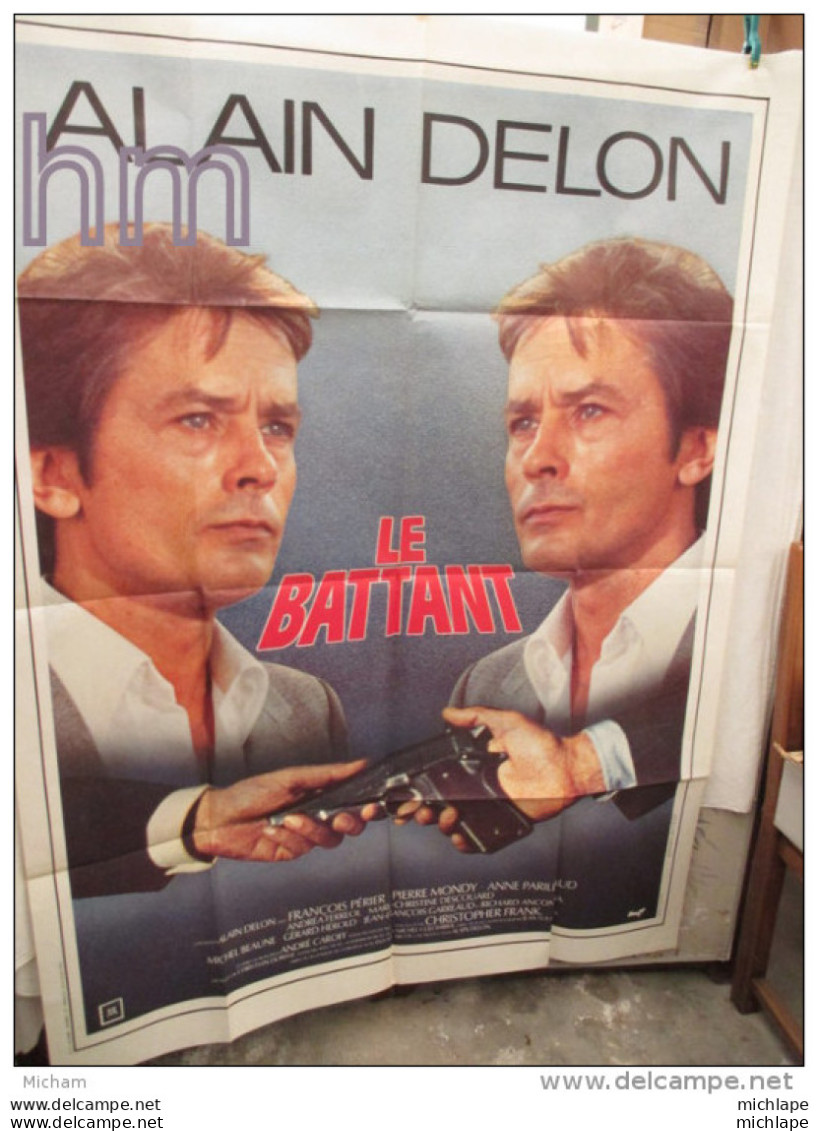 GRANDE AFFICHE DE FILM  LE BATTANT ALAIN DELON  1m15 X 1m58 - Affiches