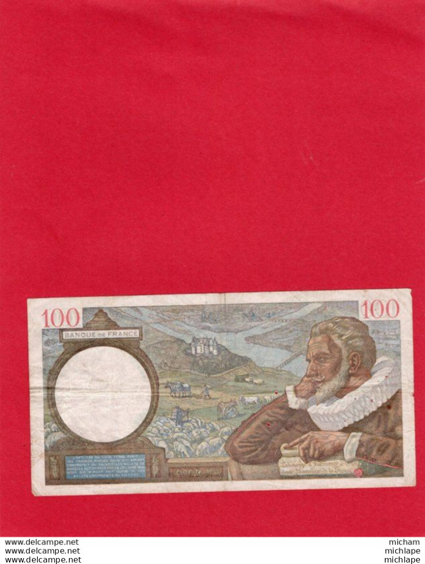Billet  De100 Francs Sully 1839 K U  - Z 1820 - 907 - 100 F 1939-1942 ''Sully''