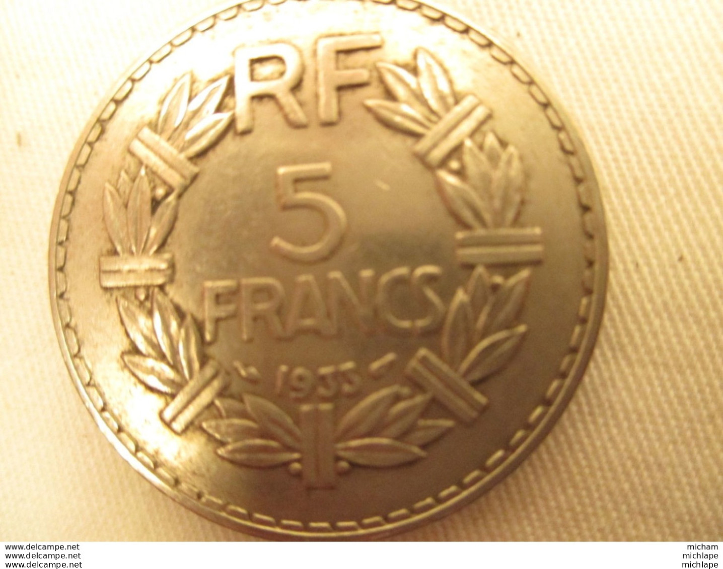 5 Francs  1933   T B E - Autres & Non Classés