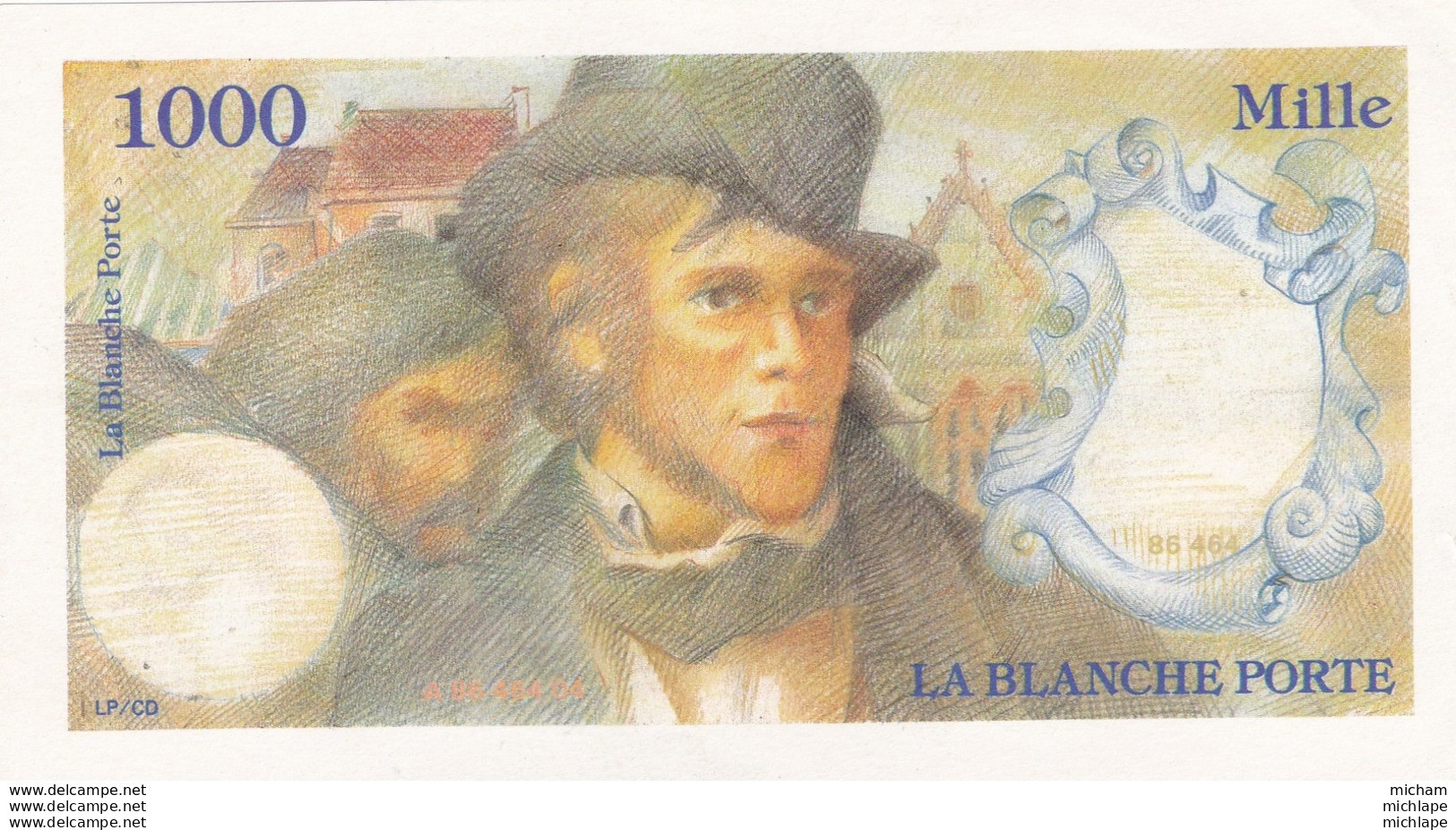 Billet Fictif  1000 Fr - Blanche Porte  -   Neuf - Specimen