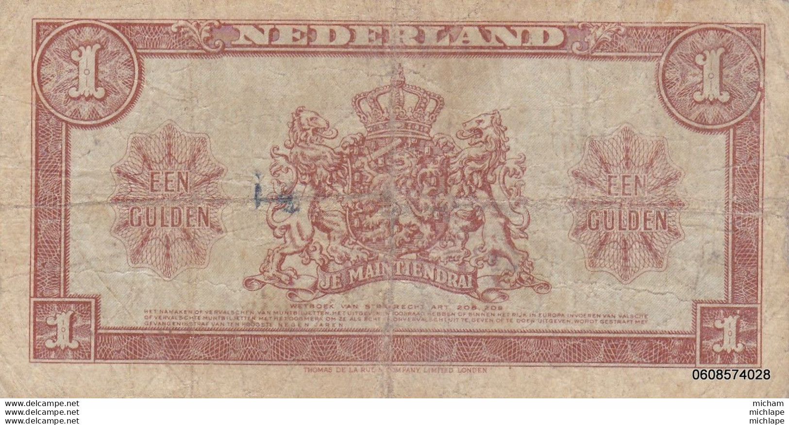 Pays Bas  1 Gulden - Autres & Non Classés