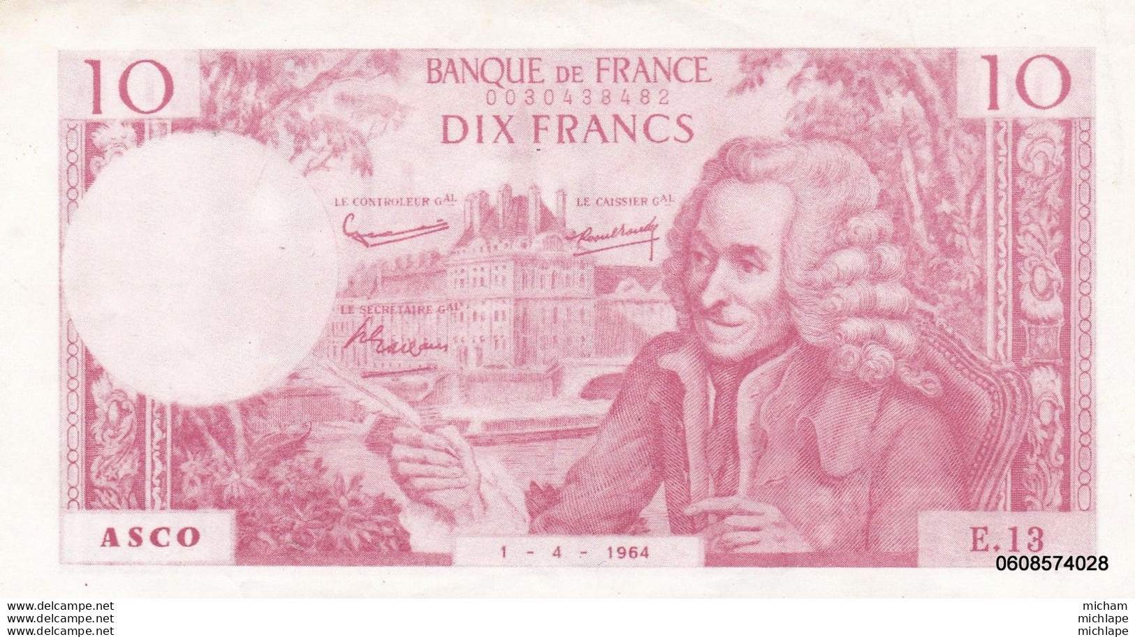 Fictif  10 Francs Voltaire - Fictifs & Spécimens