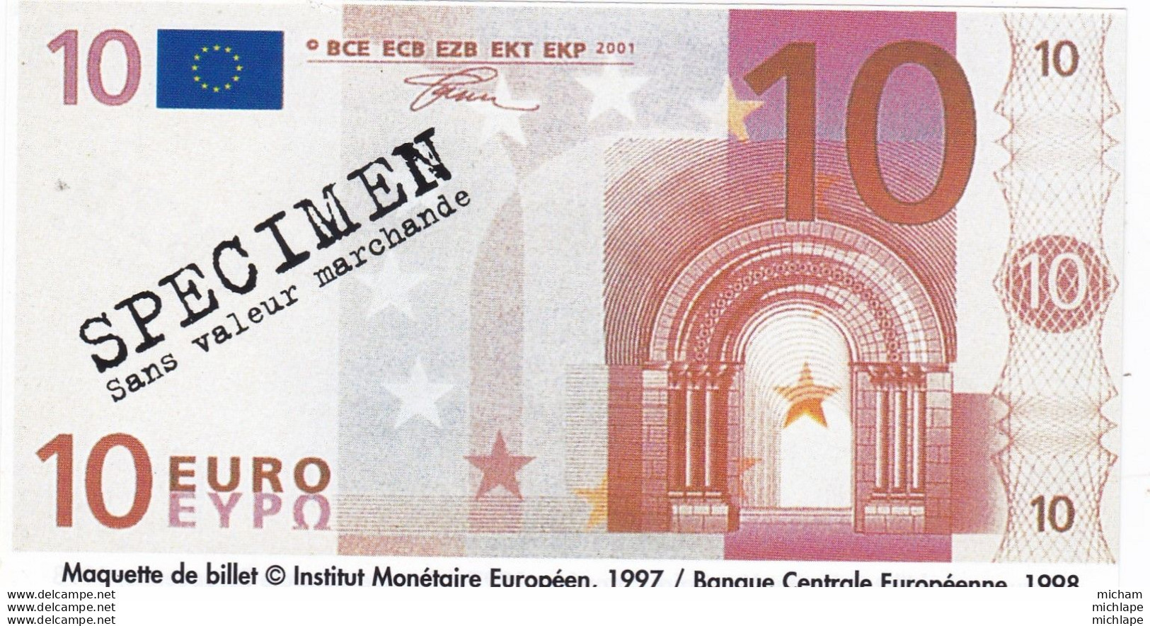 SPECIMEN  10 Euros   1998 - Fictifs & Spécimens