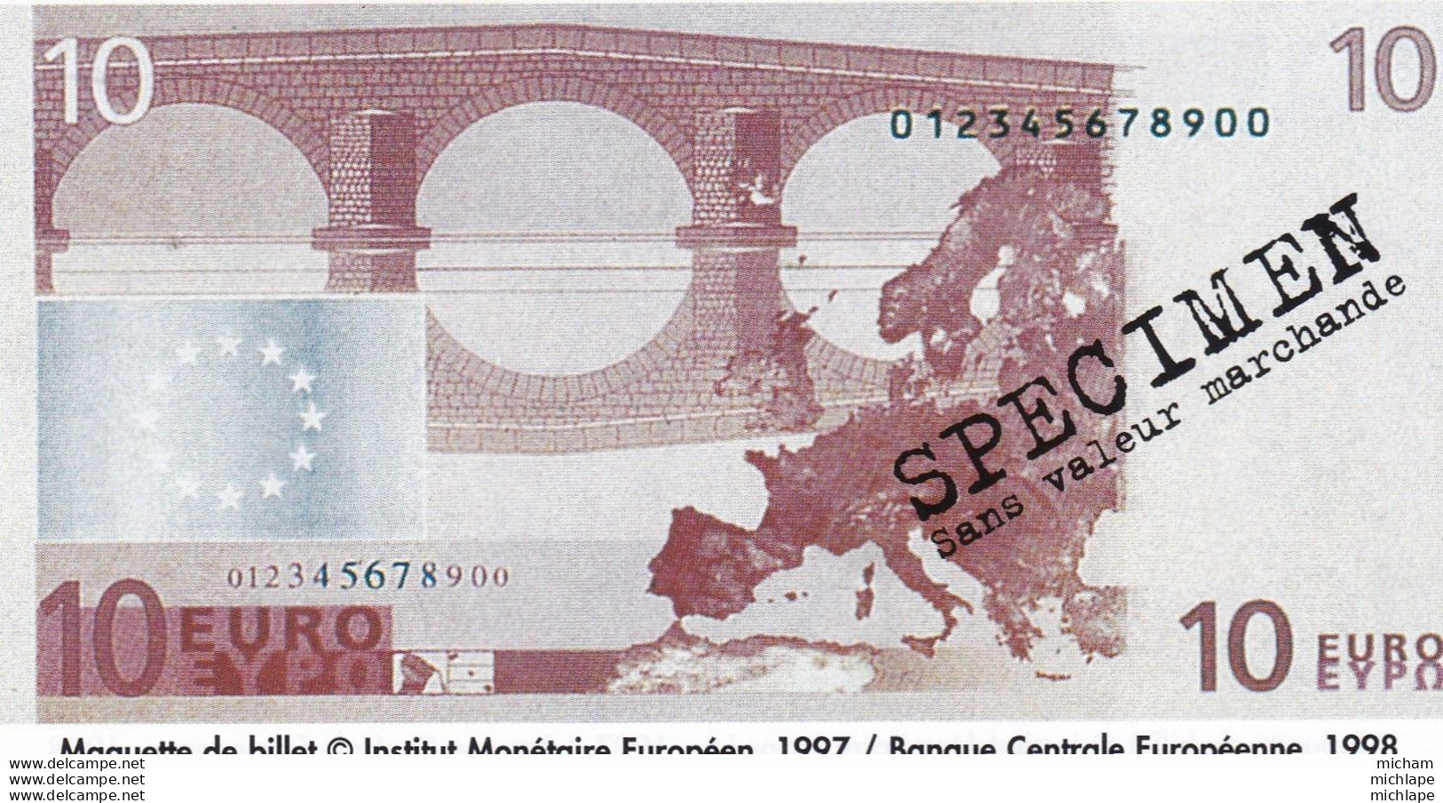 SPECIMEN  10 Euros   1998 - Fictifs & Spécimens