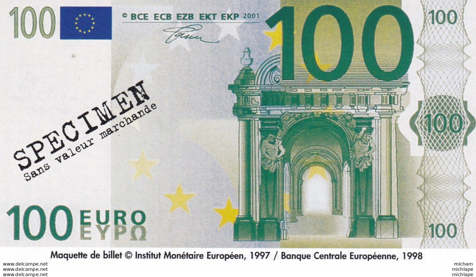 SPECIMEN  100 Euros   1998 - Fictifs & Spécimens