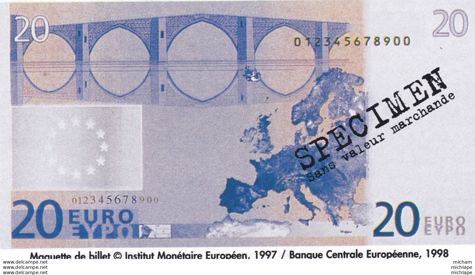 SPECIMEN  20 Euros   1998 - Specimen