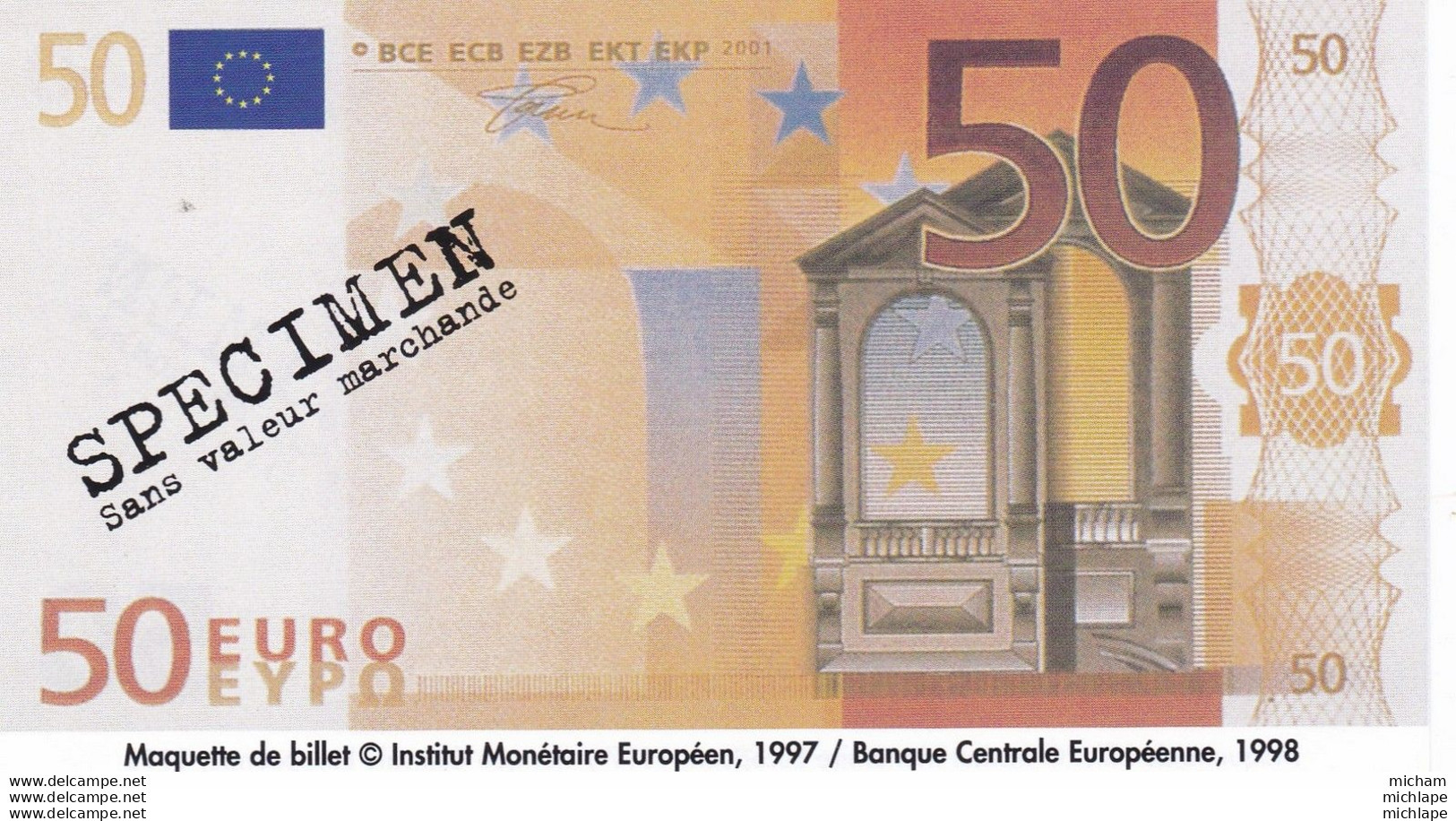 SPECIMEN  50 Euros   1998 - Fictifs & Spécimens