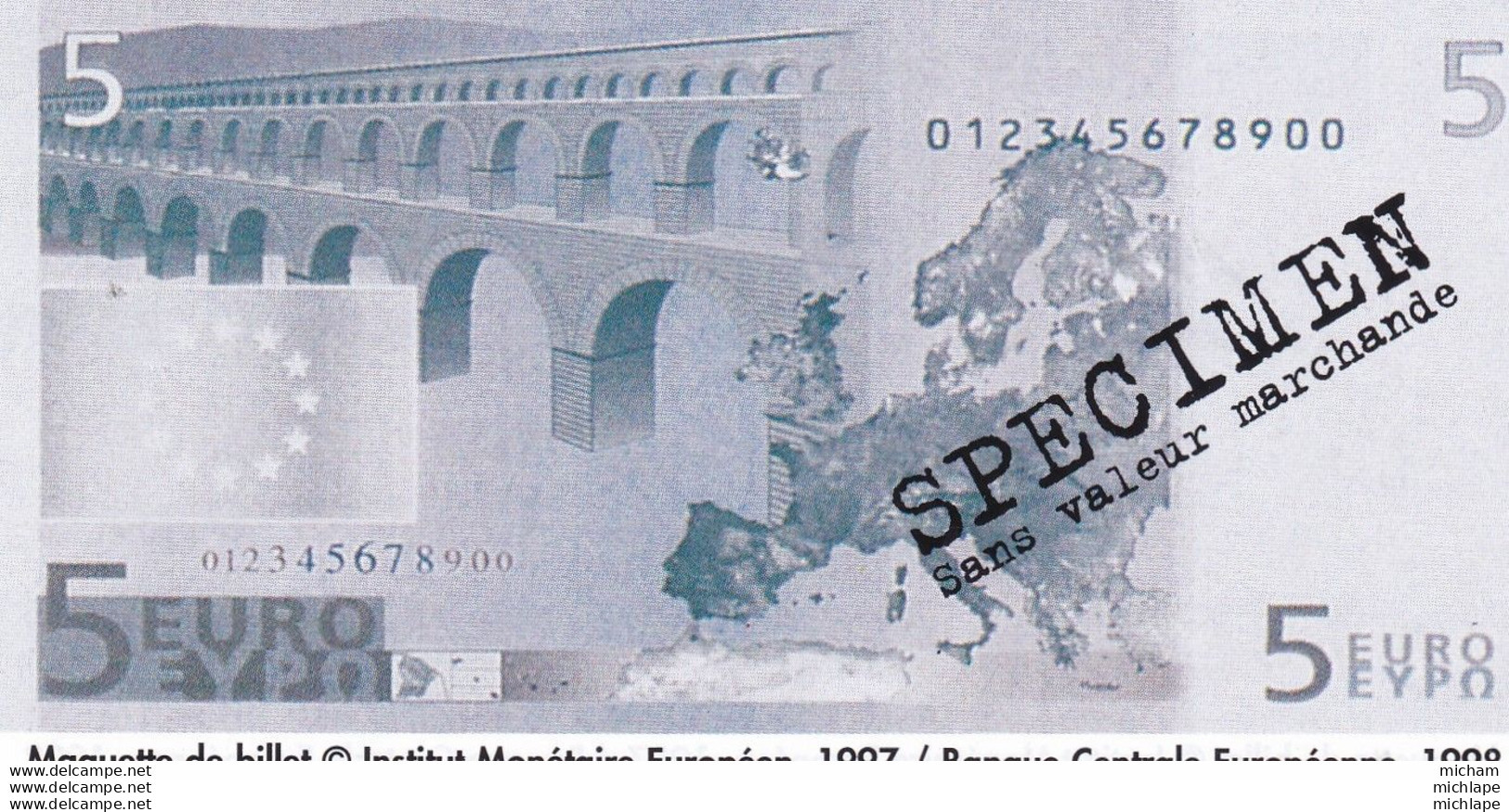 SPECIMEN  5 Euros   1998 - Fiktive & Specimen