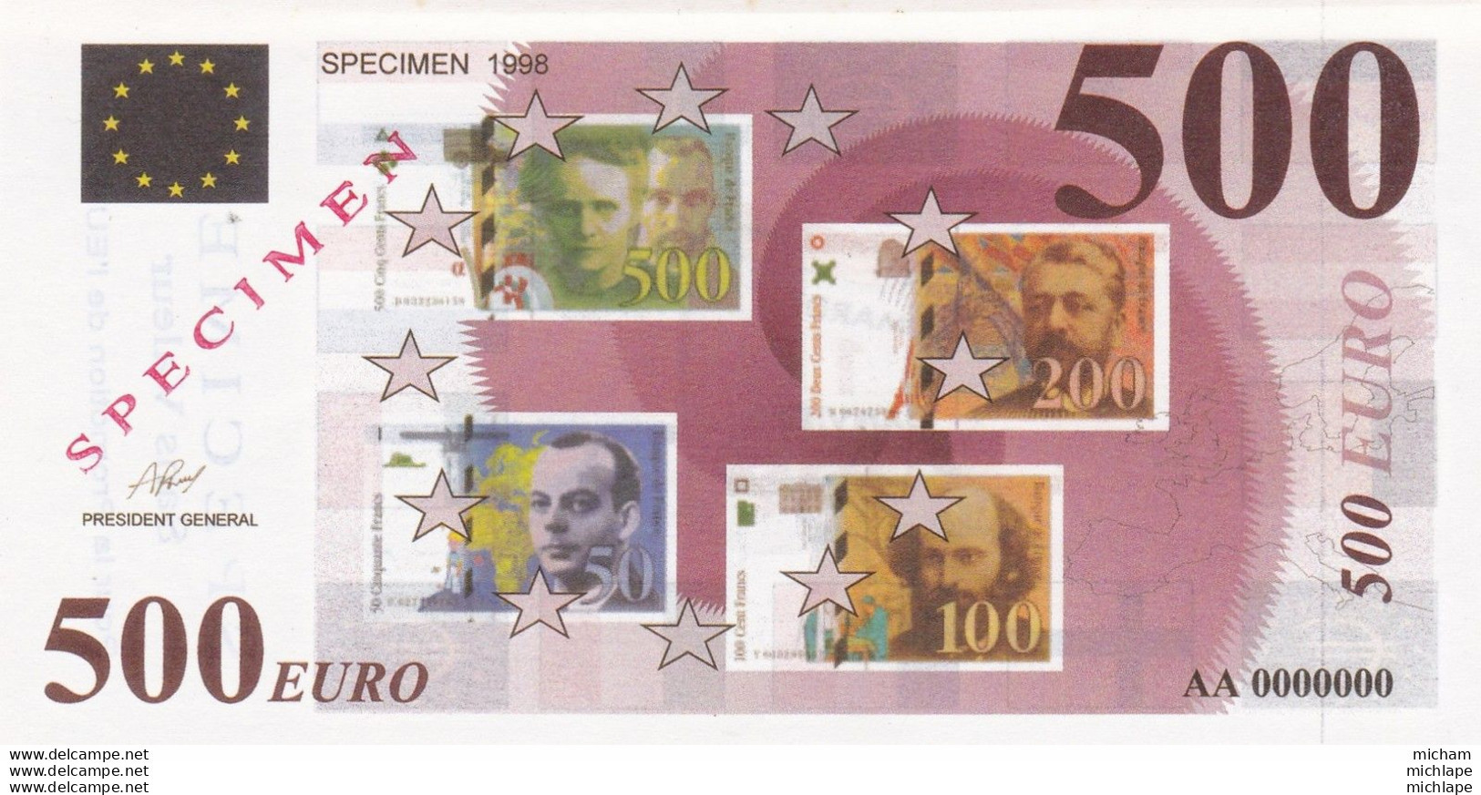 SPECIMEN   500 Euros - Specimen