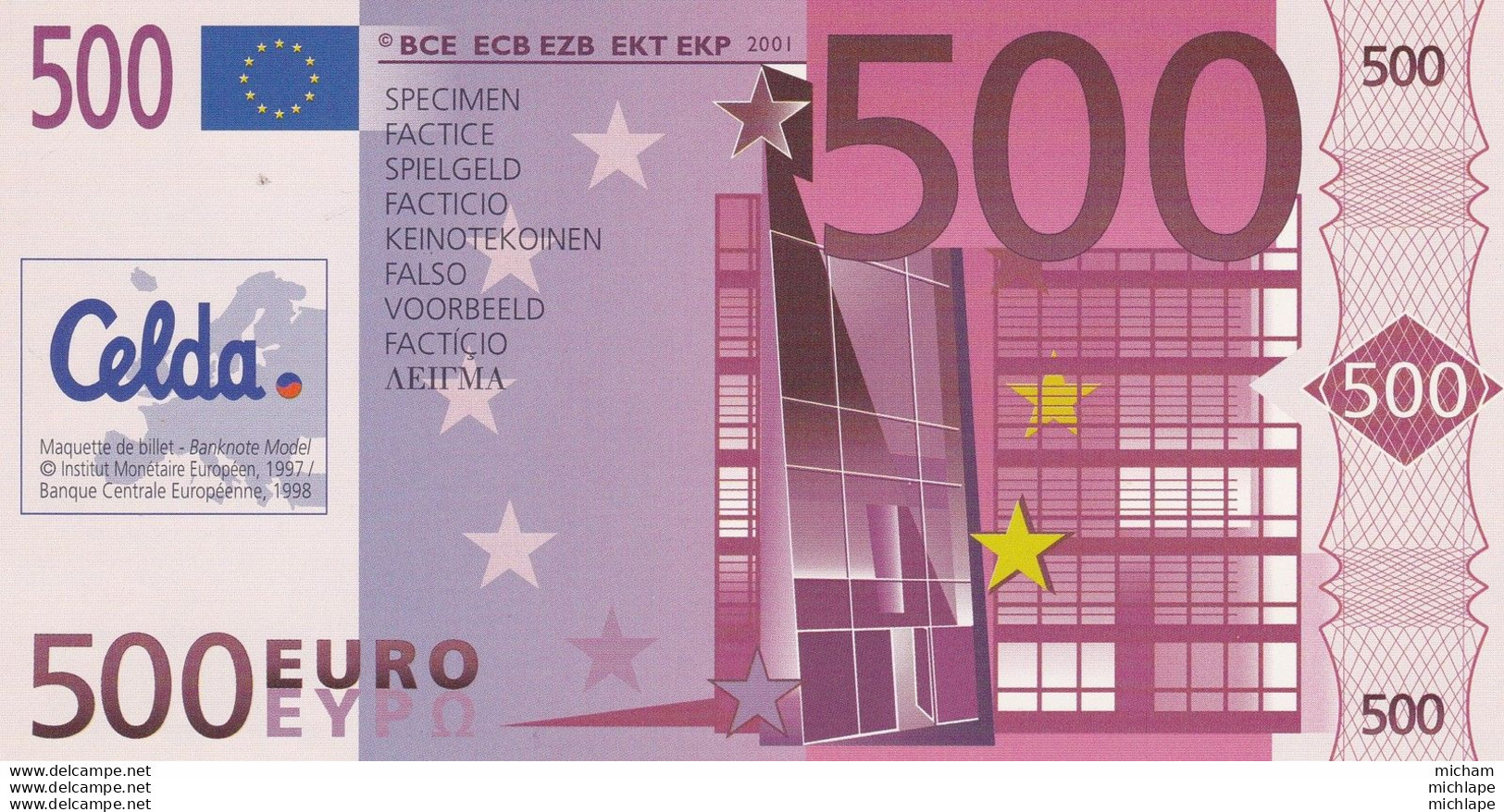 SPECIMEN  500 Euros - Fictifs & Spécimens