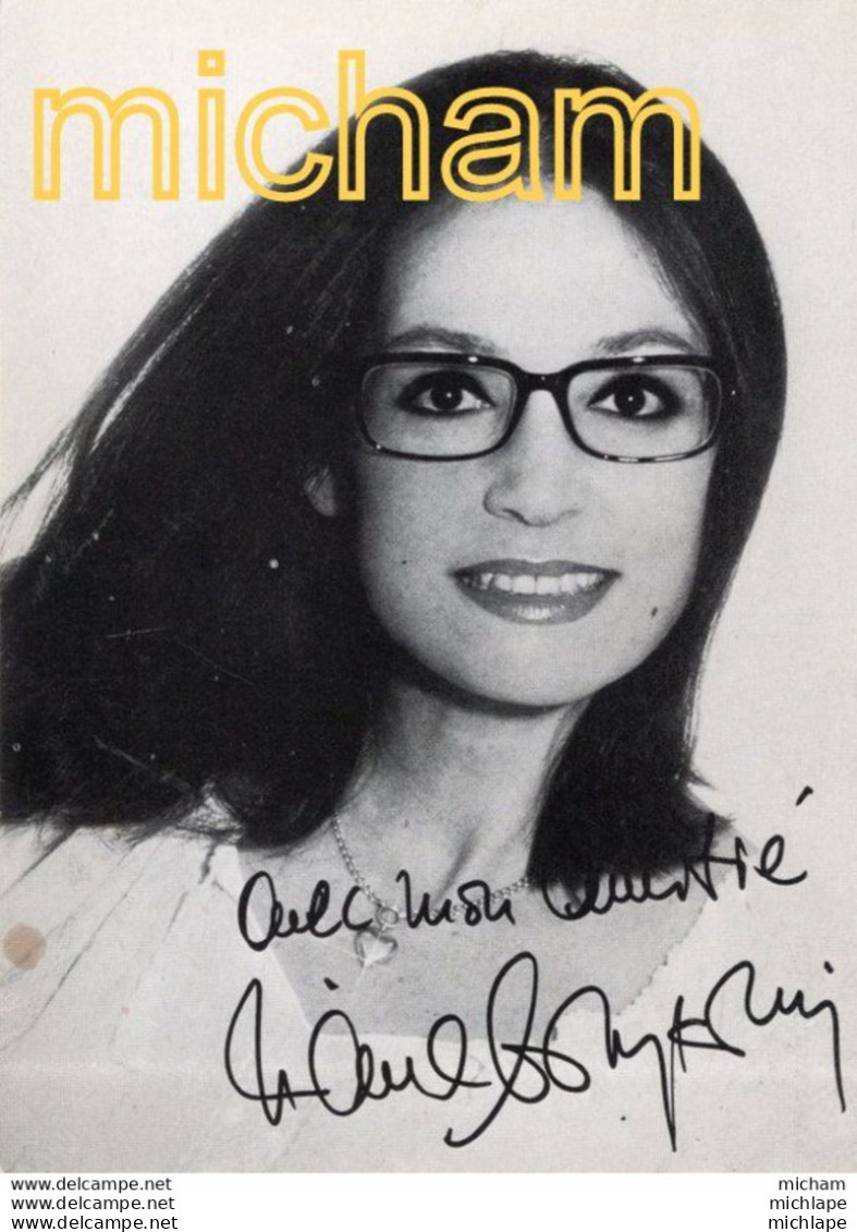 N°1401 SIGNATURE SUR CARTE POSTAL DE NANA MOUSKOURI  10X15 - Otros & Sin Clasificación