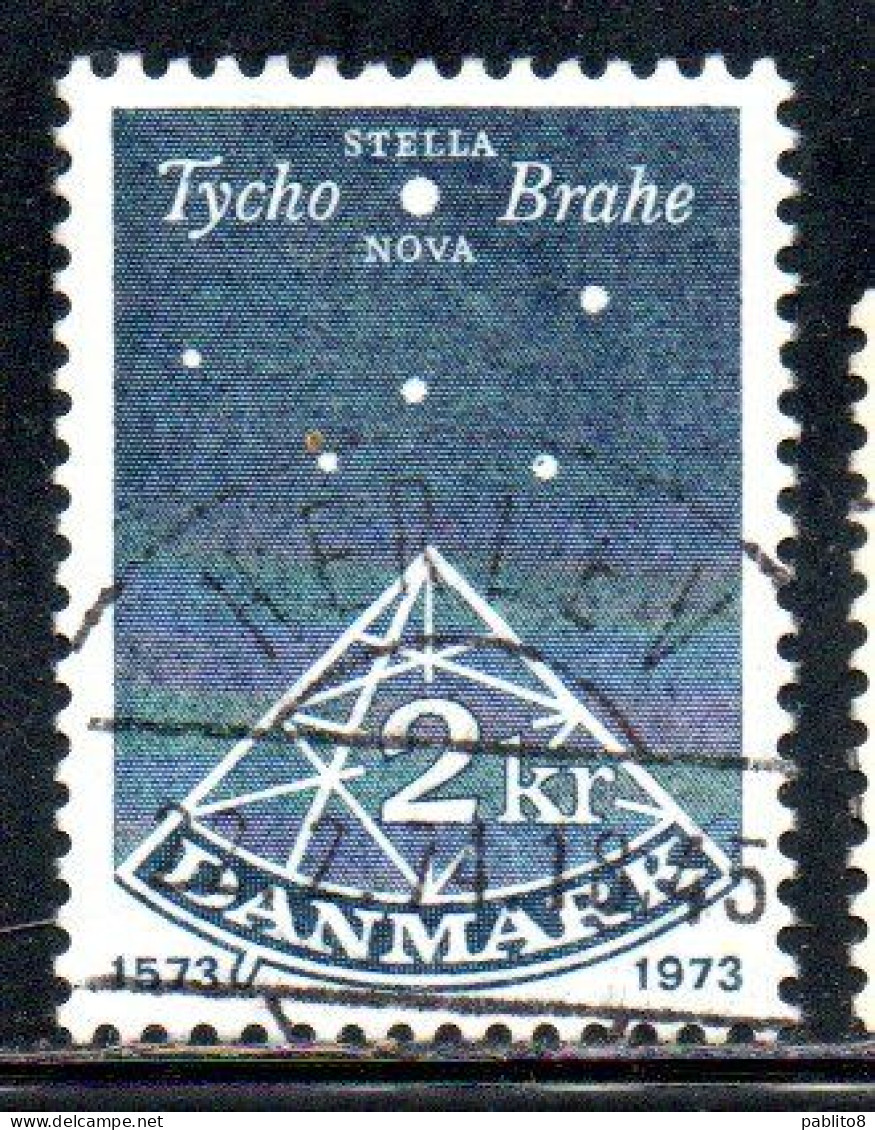 DANEMARK DANMARK DENMARK DANIMARCA 1973 DE NOVA STELLA BY TYCHO BRAHE SEXTANT CASSIOPEIA 2k USED USATO OBLITERE' - Gebruikt