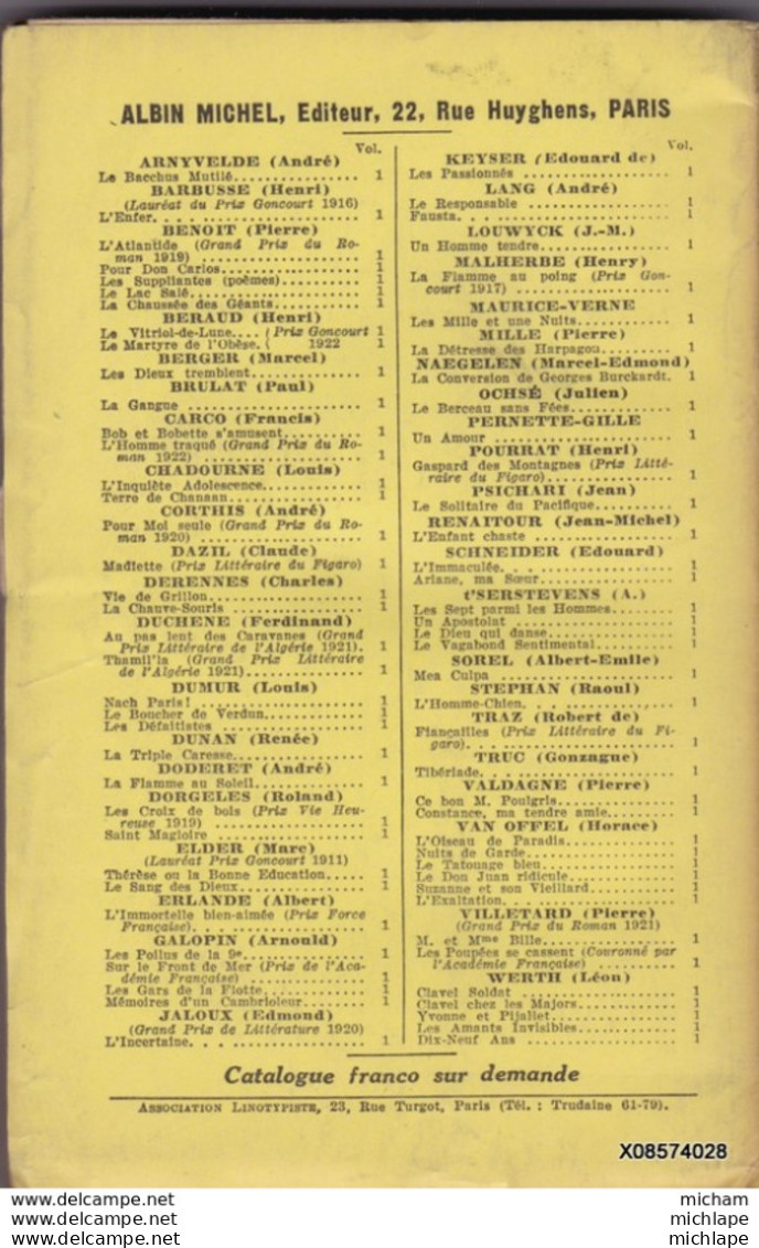 LIVRE DEDICASSE  DE ROLAND DORGELES - LE REVEIL DES MORTS  - Format 12 /18cm 309 Pages  Bon Etat 1923 - Livres Dédicacés