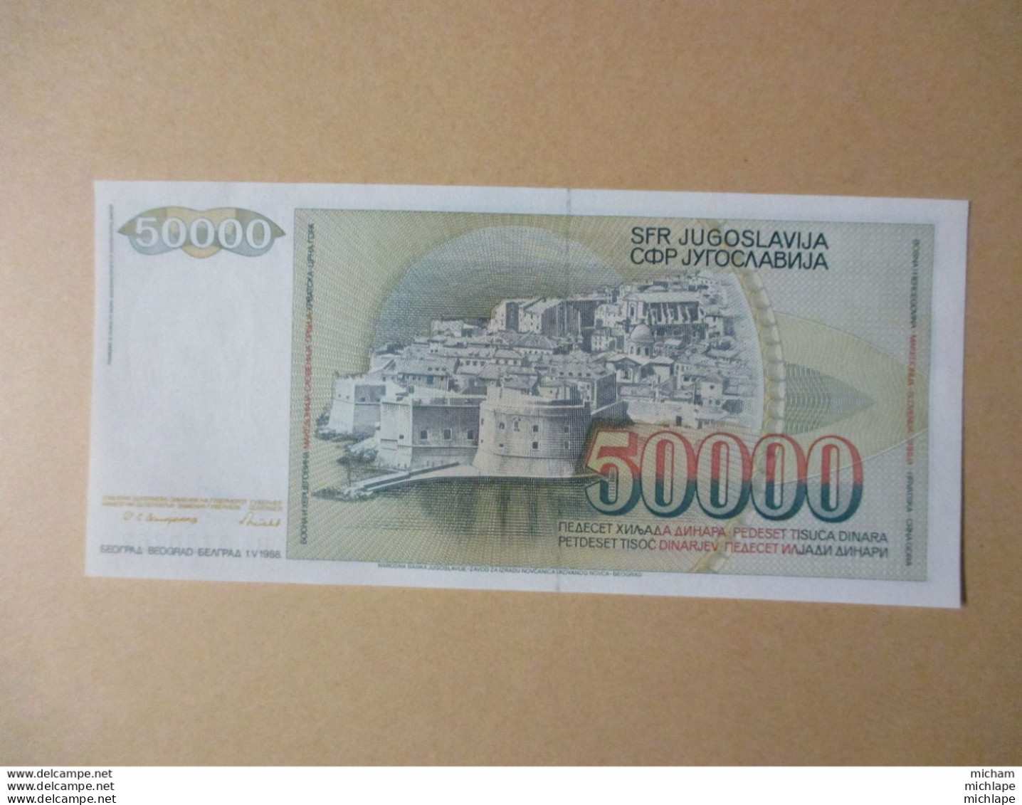 YOUGOSLAVIE 50000 DINARA 1988 ETAT NEUF - Yougoslavie