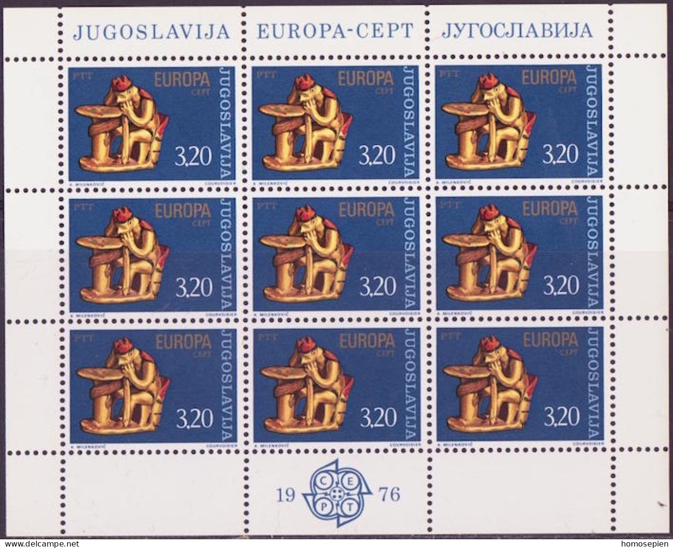 Yougoslavie - Jugoslawien - Yugoslavia Bloc Feuillet 1976 Y&T N°F1524 à F1525 - Michel N°KB1635 à KB1636 *** - EUROPA - Blocks & Sheetlets